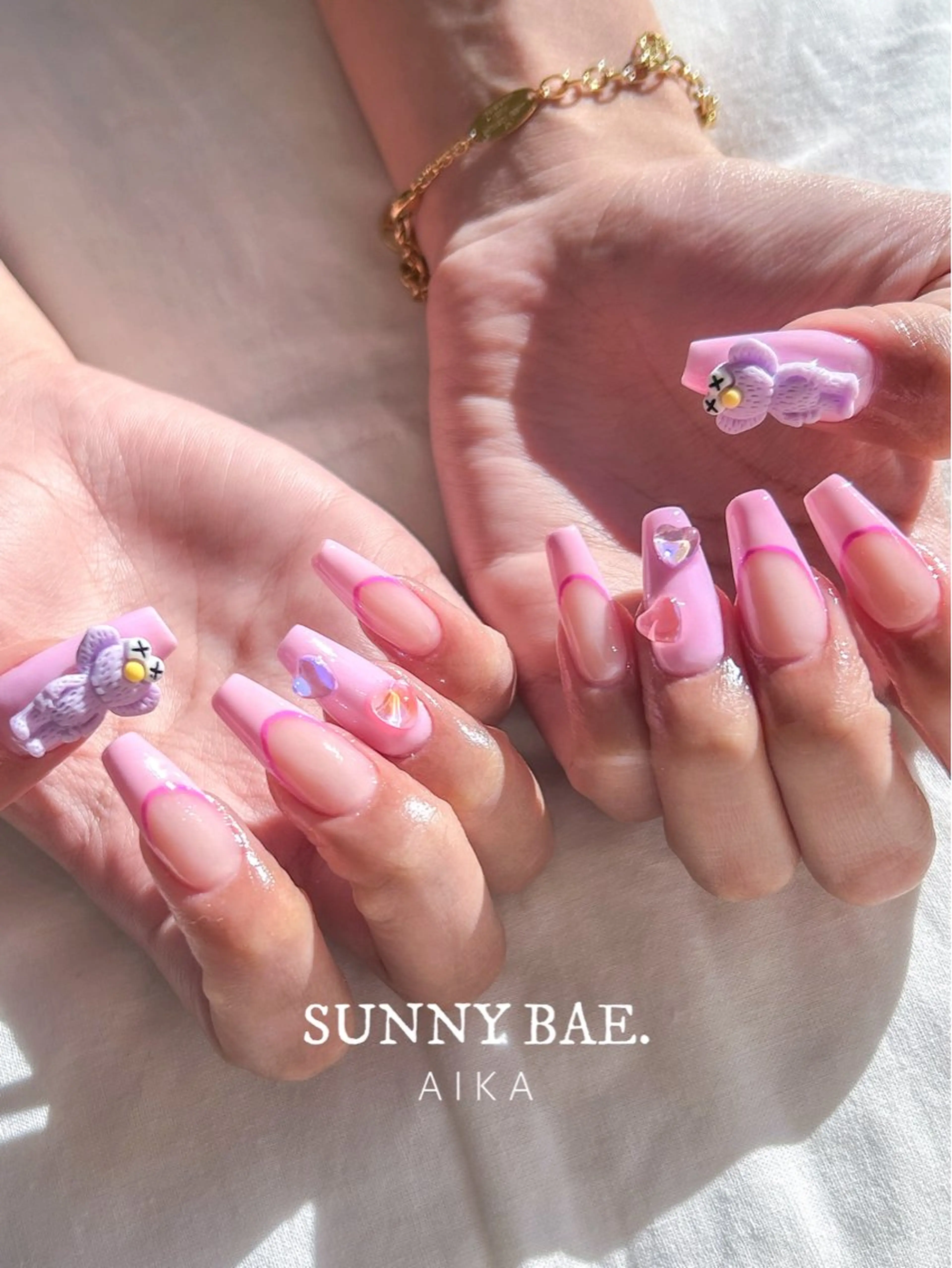 ネイル フレンチネイル ロングネイル スカルプネイル バレンタイン Made By AIKAのネイルデザイン