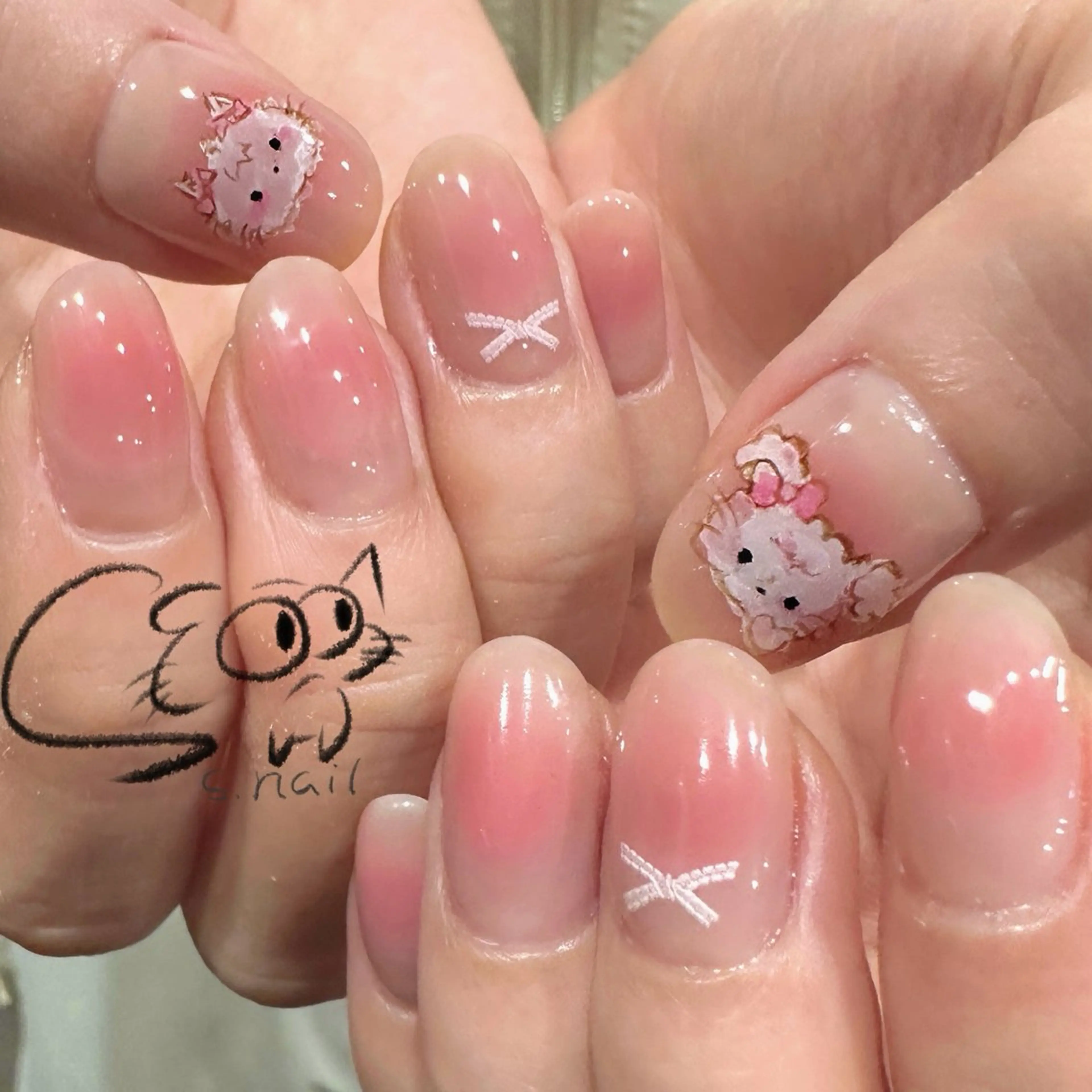 ネイル アートネイル チークネイル フレンチネイル グラデーション マグネットネイル S.nail _のネイルデザイン