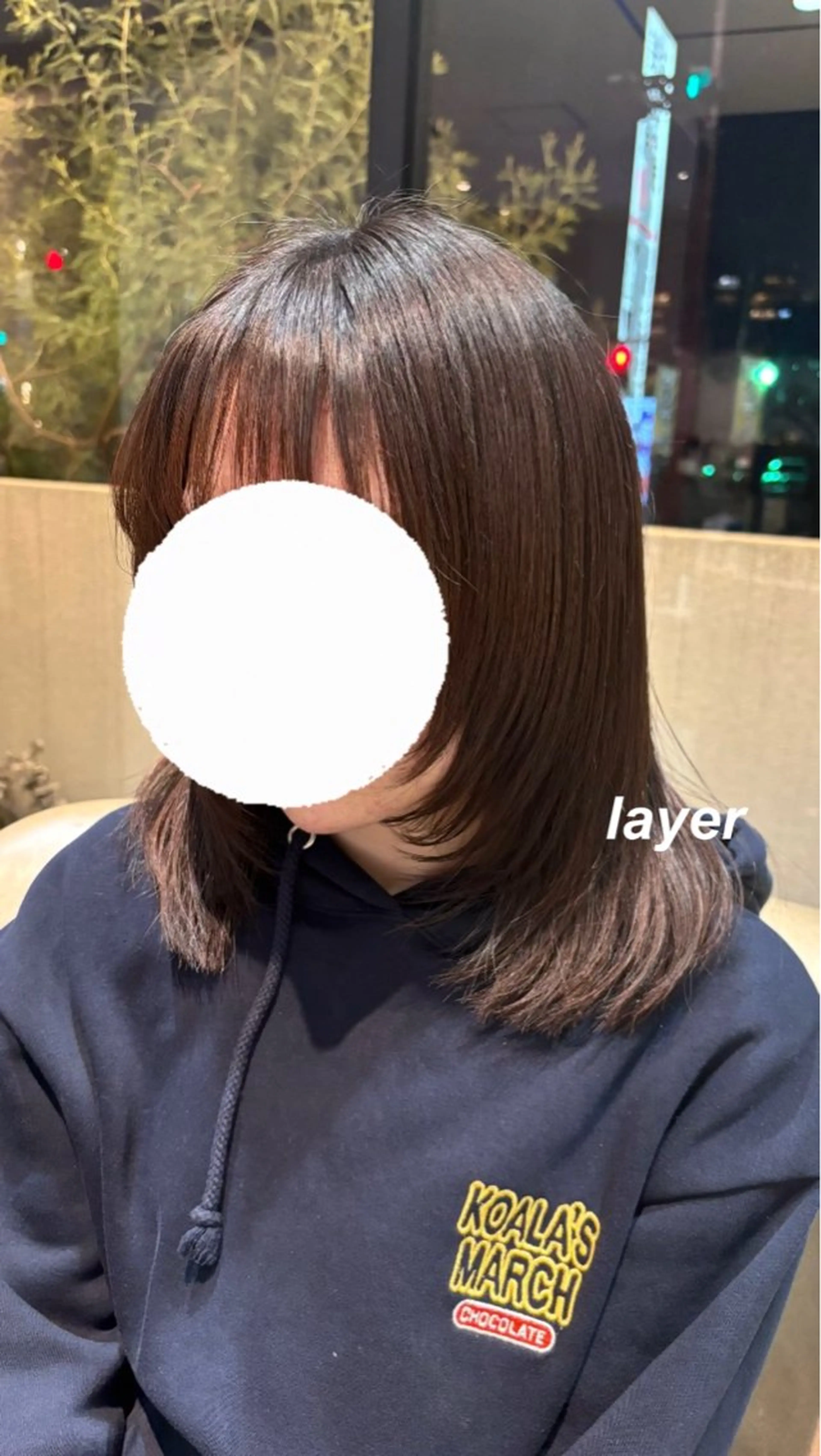 ミディアム 顔まわりレイヤー 顔周りカット レイヤーカット カット 岡本 梨沙のヘアスタイル