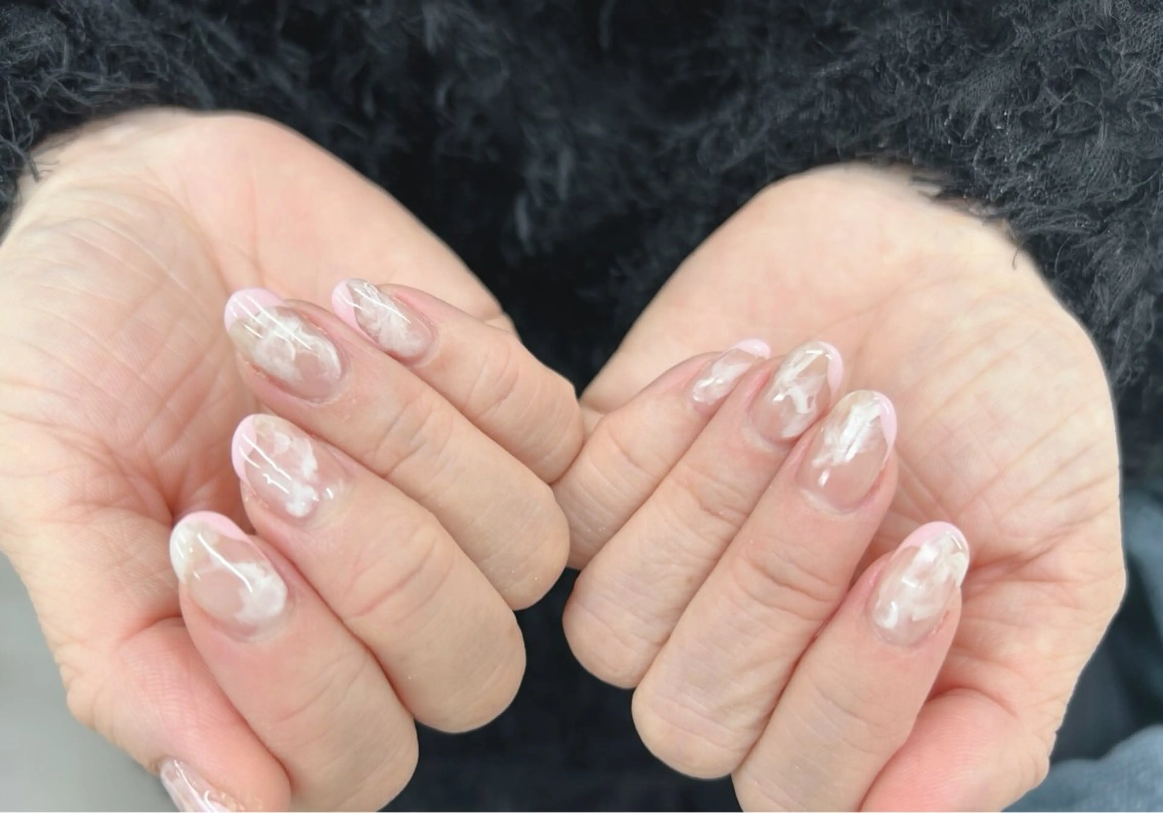 ネイル フレンチネイル 大理石ネイル(マーブル) ハンドネイル Nail Salon agré所属・agré ネイルサロン　アグレのネイルデザイン