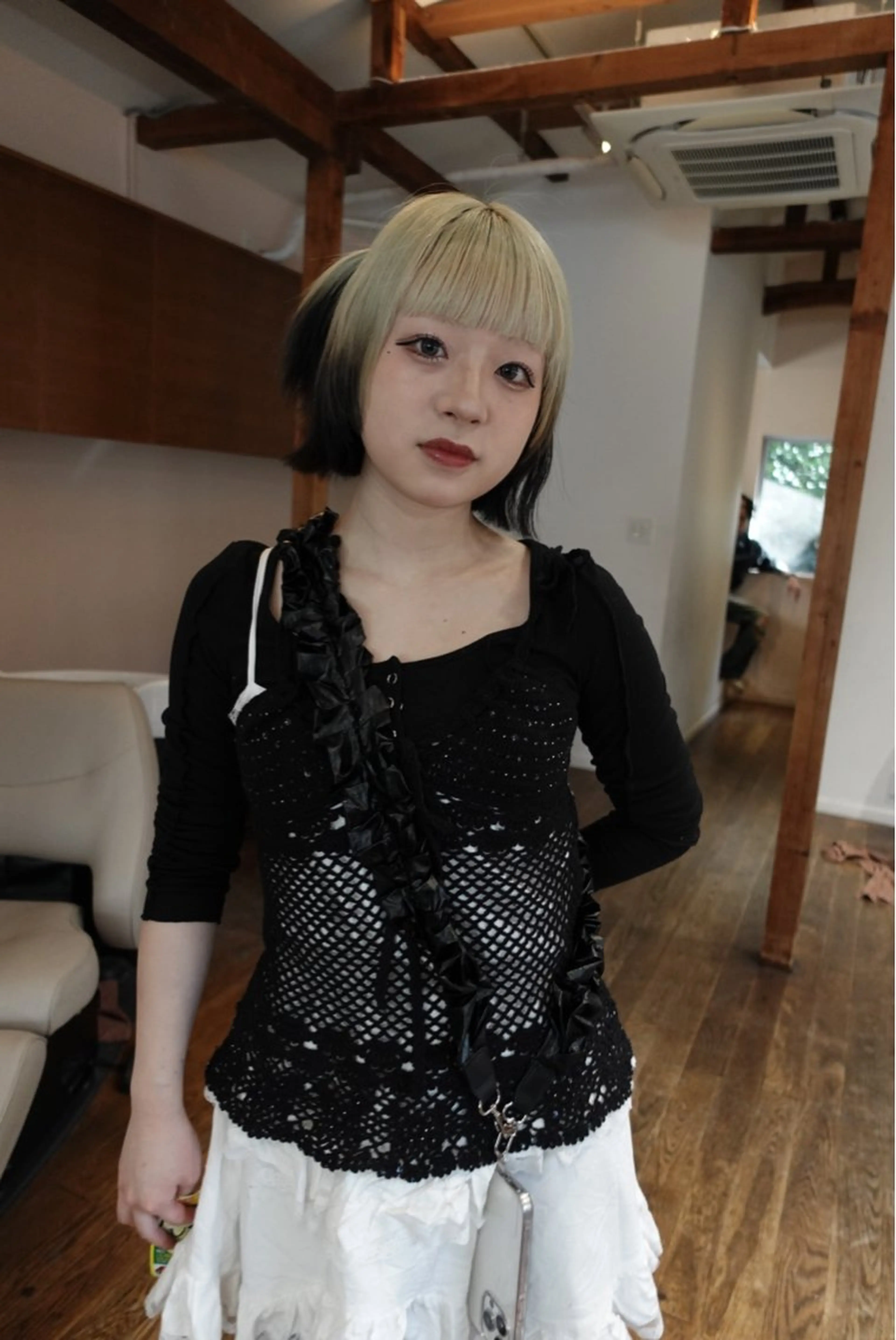 ミディアム ヘアカラー トリートメント Null 表参道所属・岩下昂世/ ハイトーン/デザインのヘアスタイル