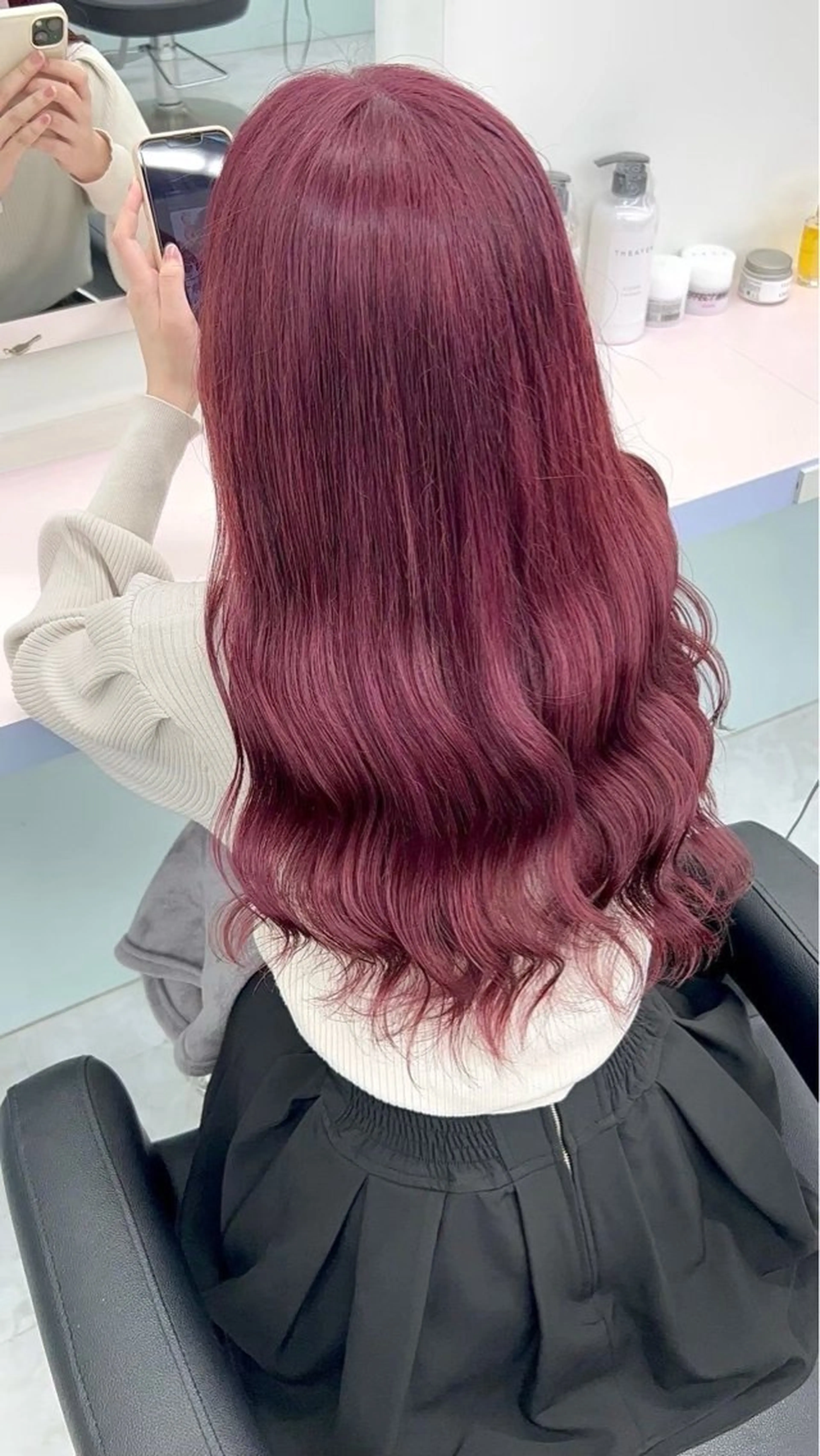 ロング カラー ピンクカラー 大人上品ベージュ 🎀HARUNAのヘアスタイル