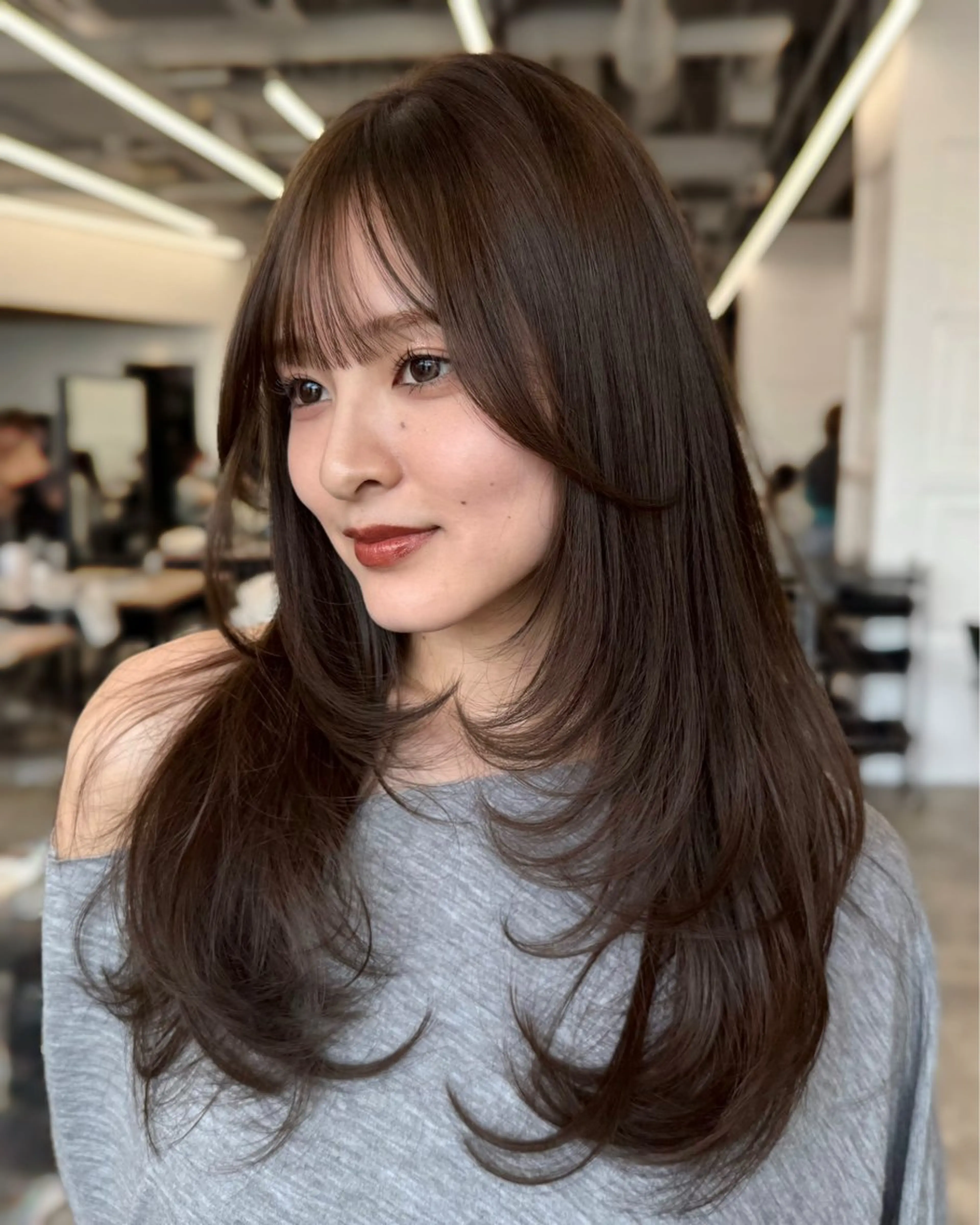 ロング カラー カット ヘアカラー トリートメント レイヤー🩰顔まわり /透明感/kanaのヘアスタイル