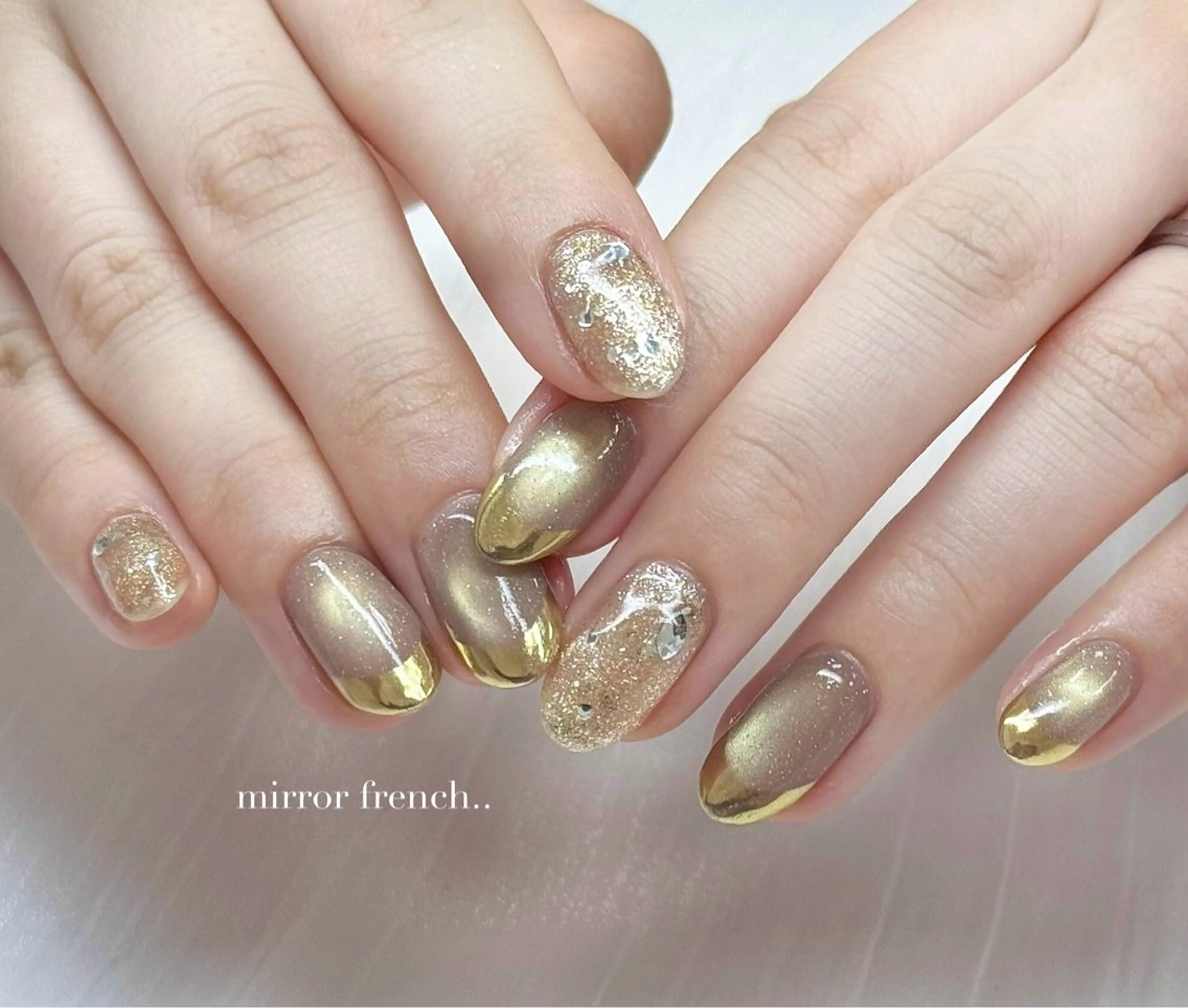 ネイル 韓国ネイル マグネットネイル ミラーネイル ワンホンネイル ハンドネイル Purasia高橋✧ マグ/ワンホン/地雷のネイルデザイン