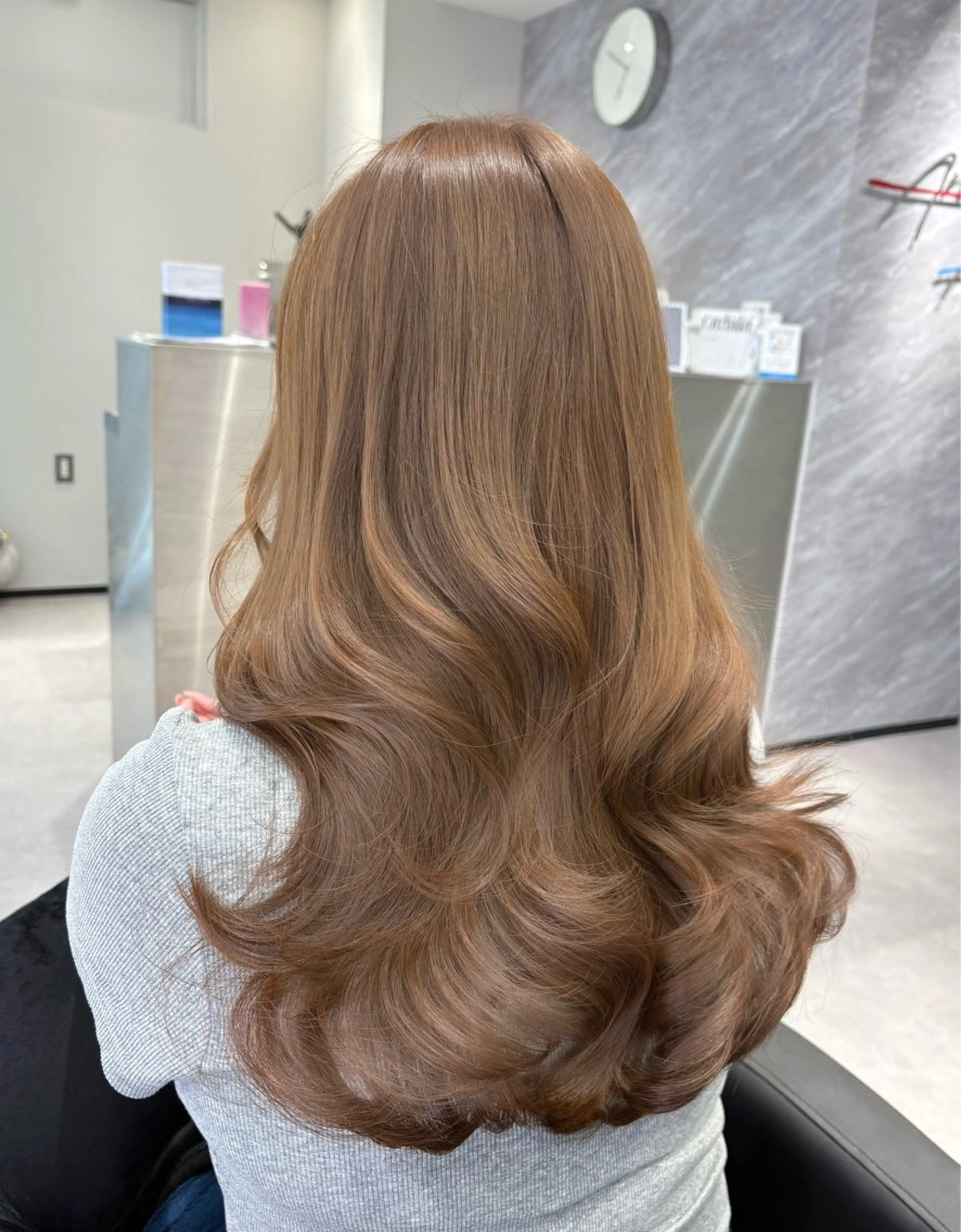 ロング カラー アディクシーカラー アッシュ アッシュブラック ベージュカラー 黒髪 Ardore 韓国風カラー大阪のヘアスタイル