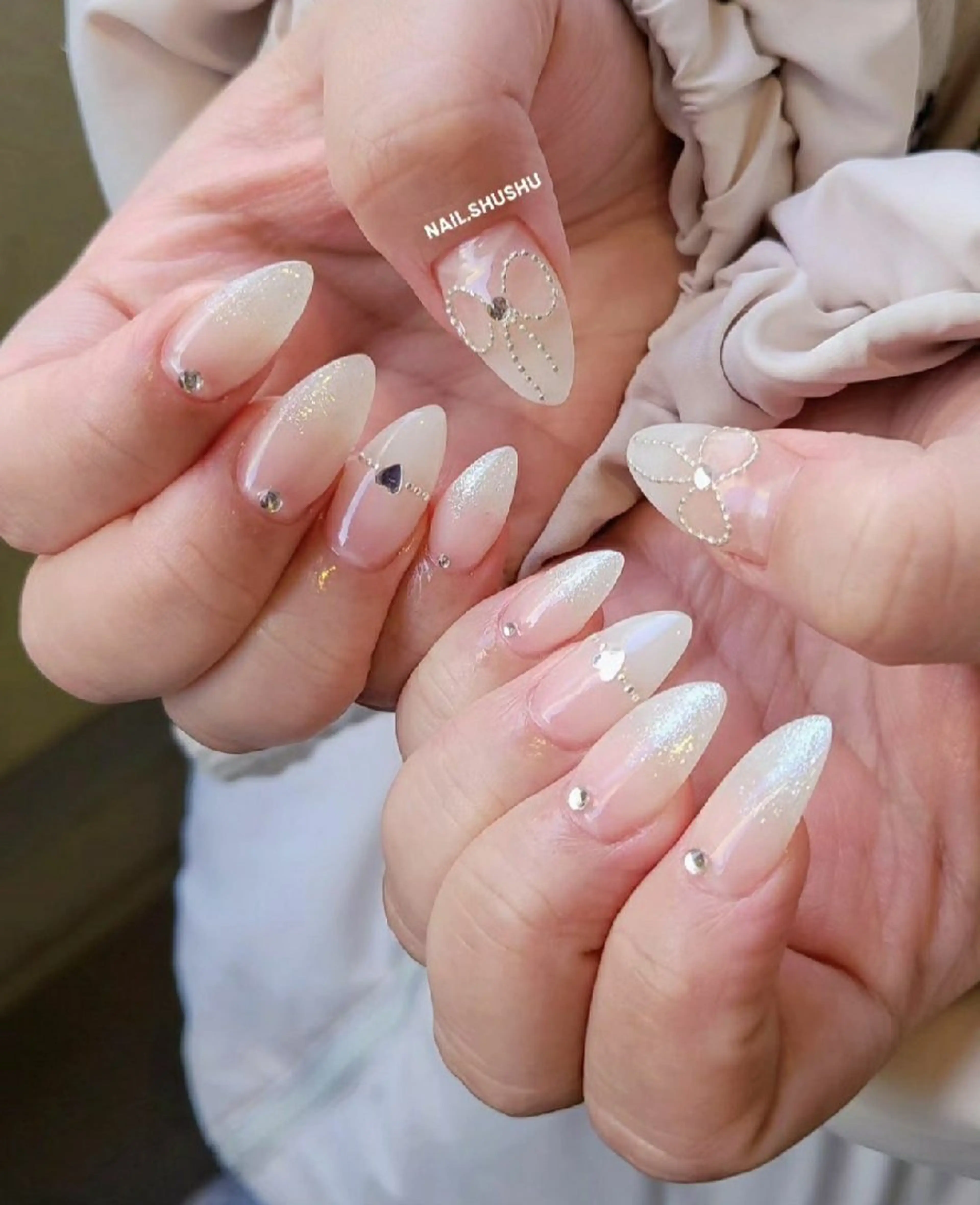 ネイル 持ち込み ニュアンスネイル ワンカラーネイル シンプルネイル 春ネイル 3dパーツ/流行り 👧shushu❤️のネイルデザイン