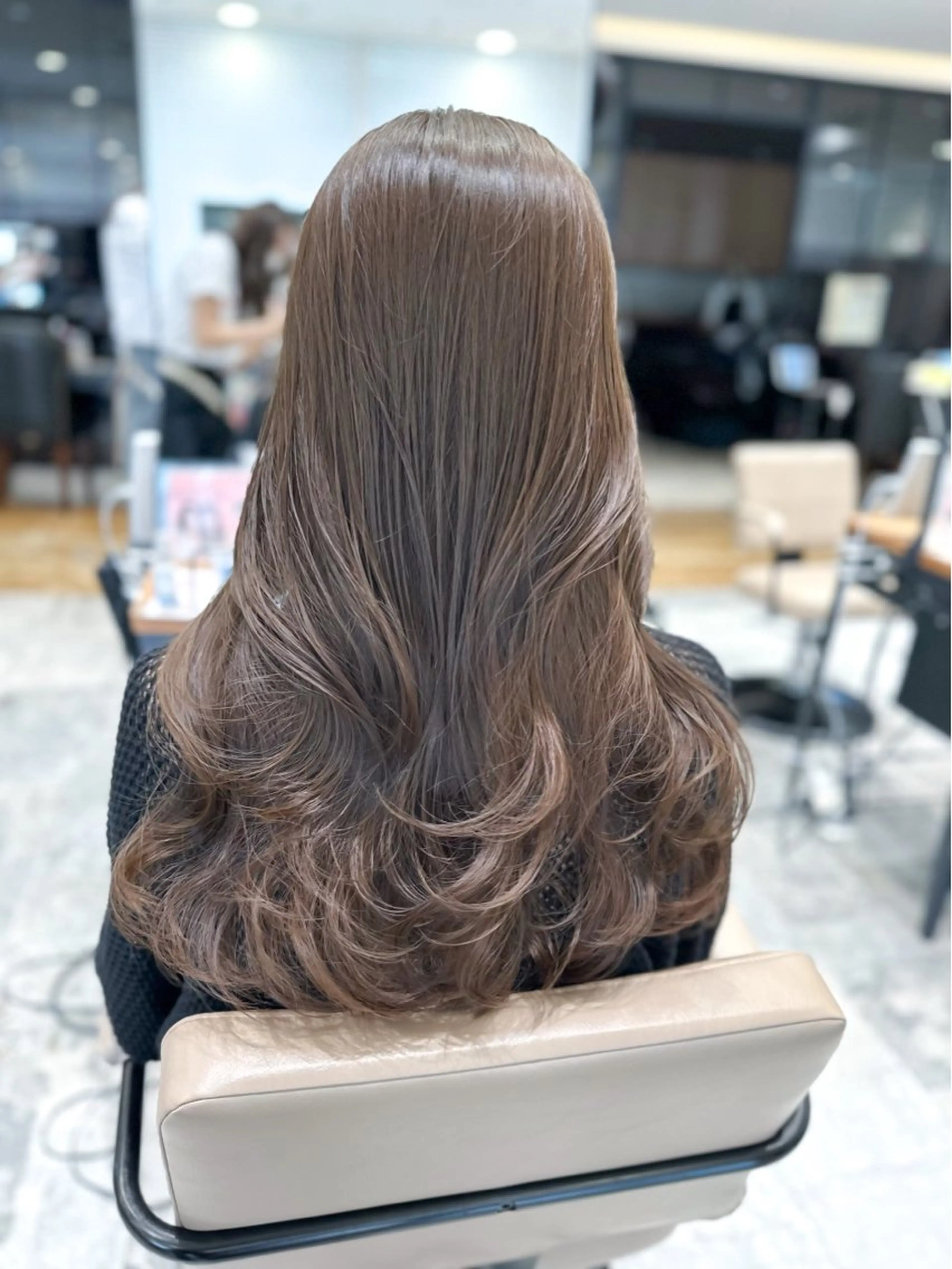 セミロング カラー ベージュカラー ブラウンカラー ブラウンベージュ くびれヘア 顔周りカット 顔周り/くびれヘア 韓国ヘア💕風間るなのヘアスタイル