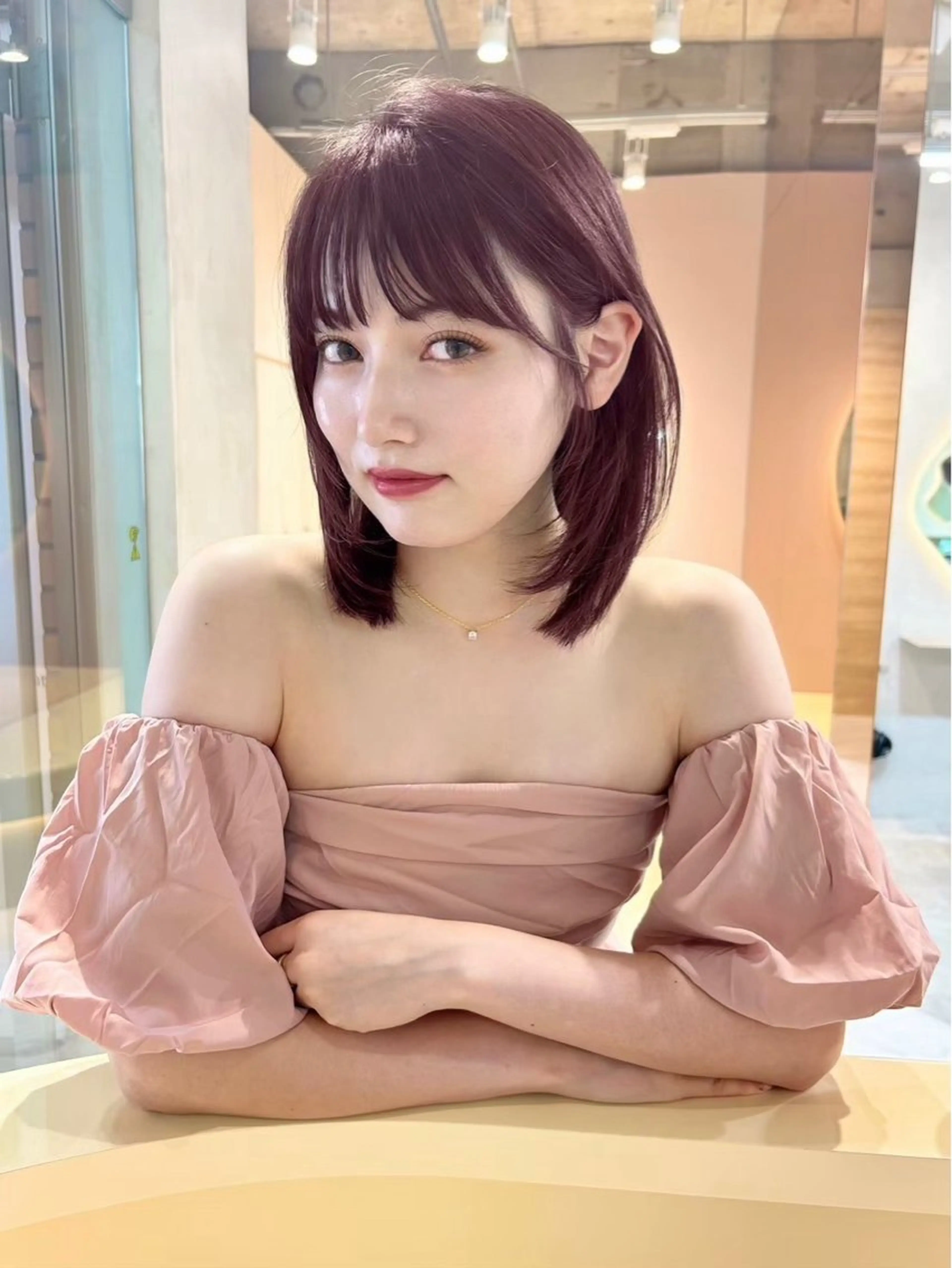 ミディアム ボブ 巻ける縮毛矯正/ボブ 小顔カット大和田拓夢のヘアスタイル