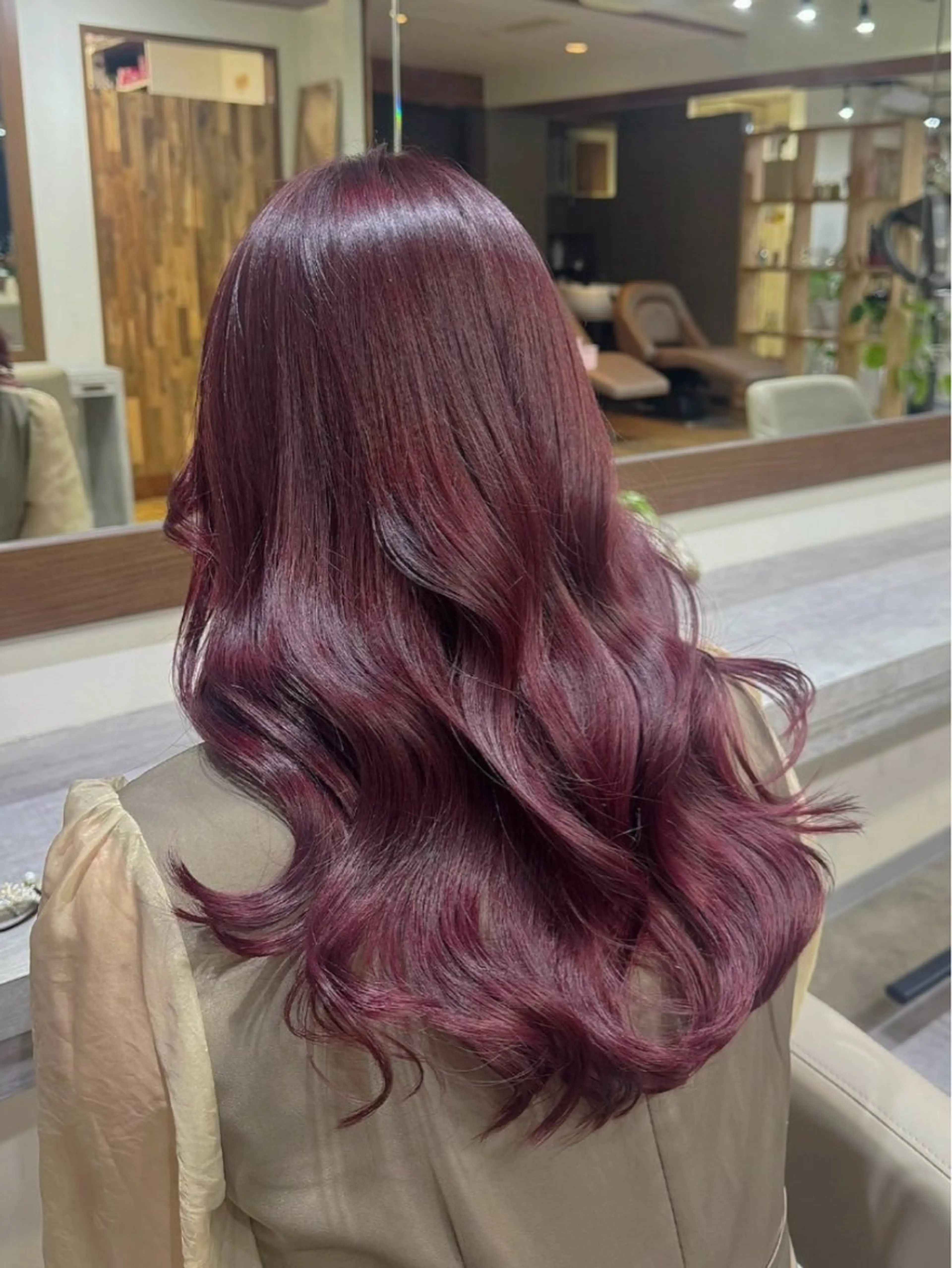 セミロング カラー パーマ 韓国ヘア/韓国風 パーマ/kazueのヘアスタイル