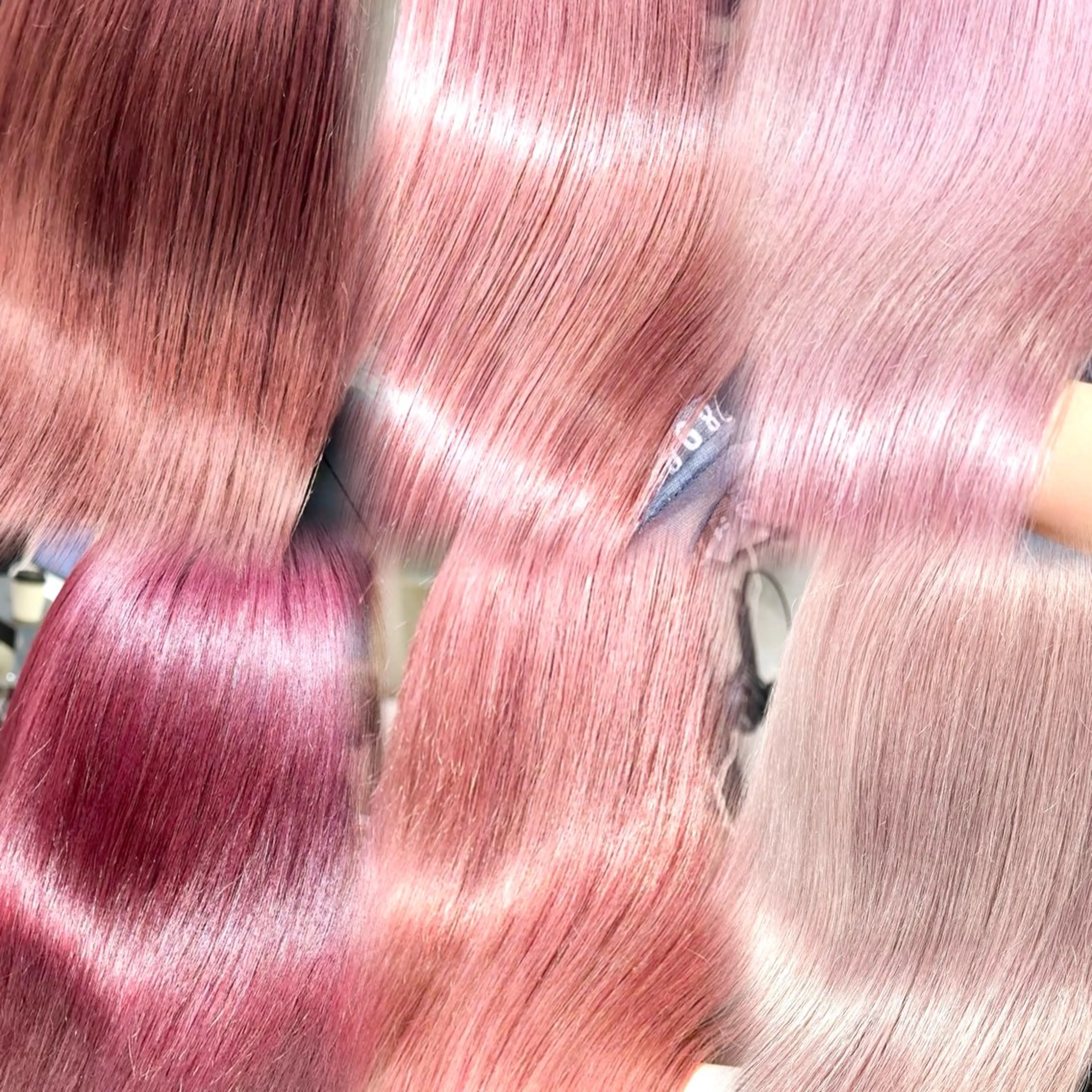 ロング カラー ブリーチ ピンクカラー ヘアカラー 🎀ミルクティー/暖 色×レイヤー/マリアのヘアスタイル