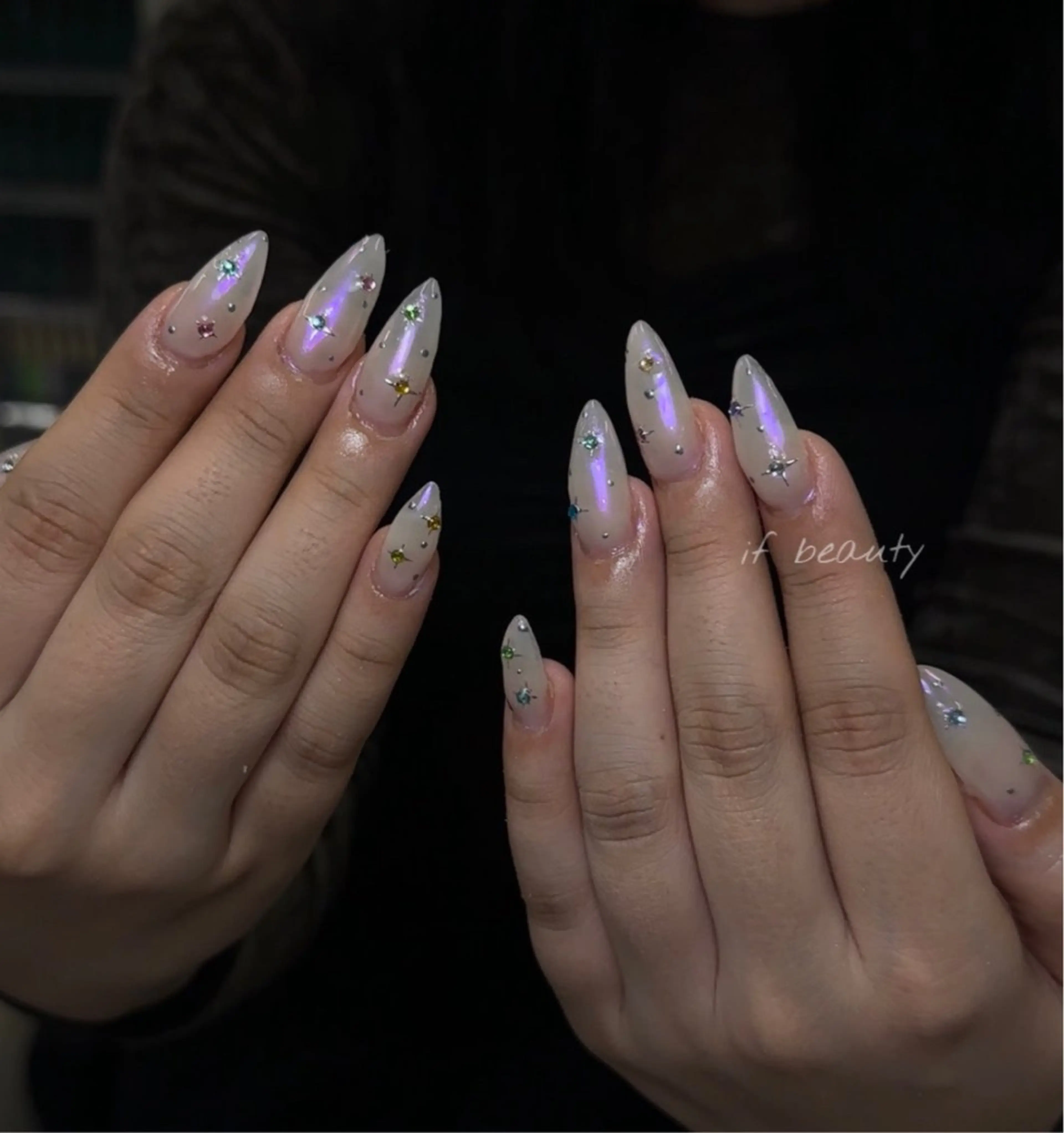 ネイル アートネイル ジェルネイル グラデーション ミラーネイル パラジェル ハンドネイル if Hair＆Nail Salon所属・IKA /海外ネイル /個性派/ワンホンのネイルデザイン