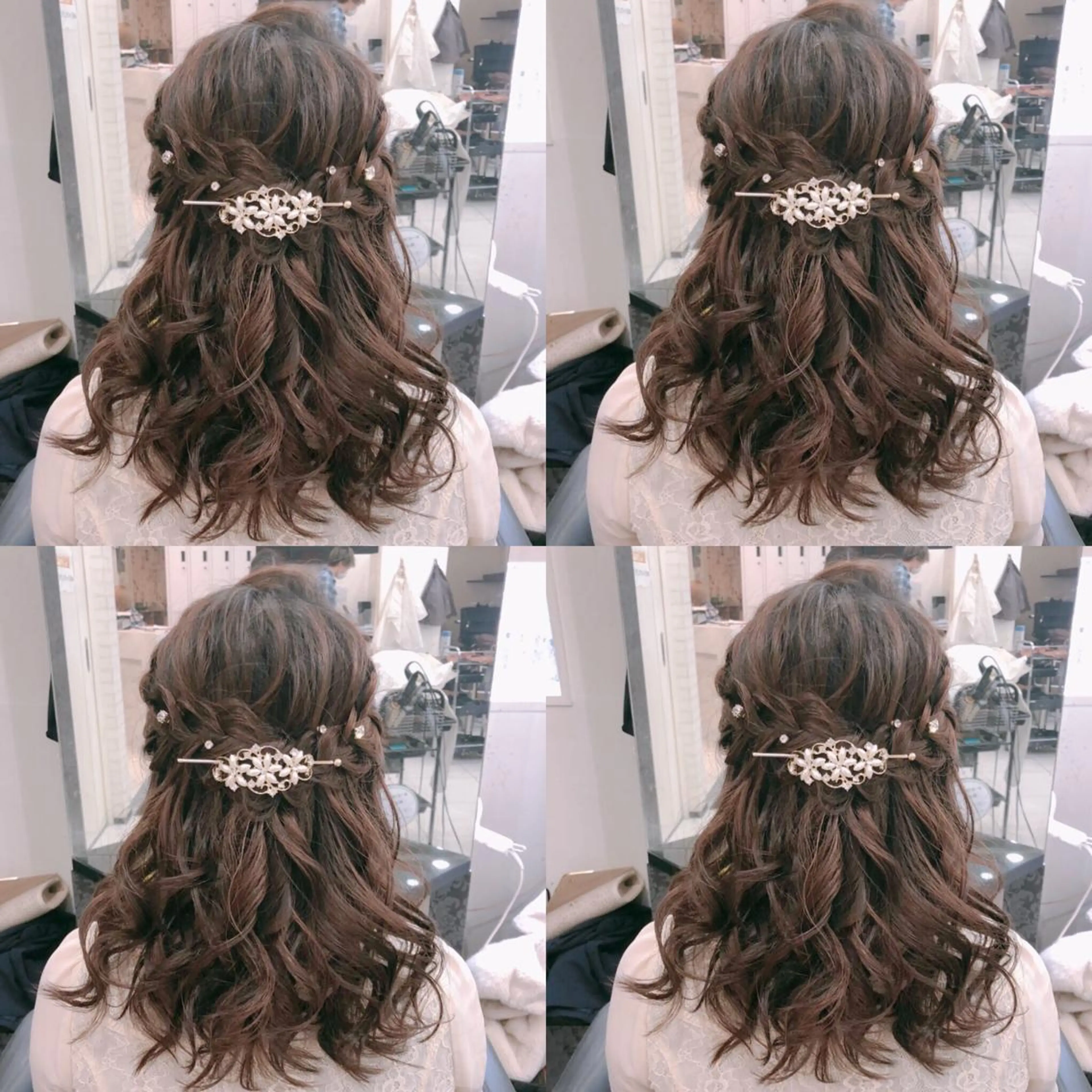 ミディアム ヘアアレンジ ハーフアップ ヘアセット 🌷MAYU 🌷のヘアスタイル