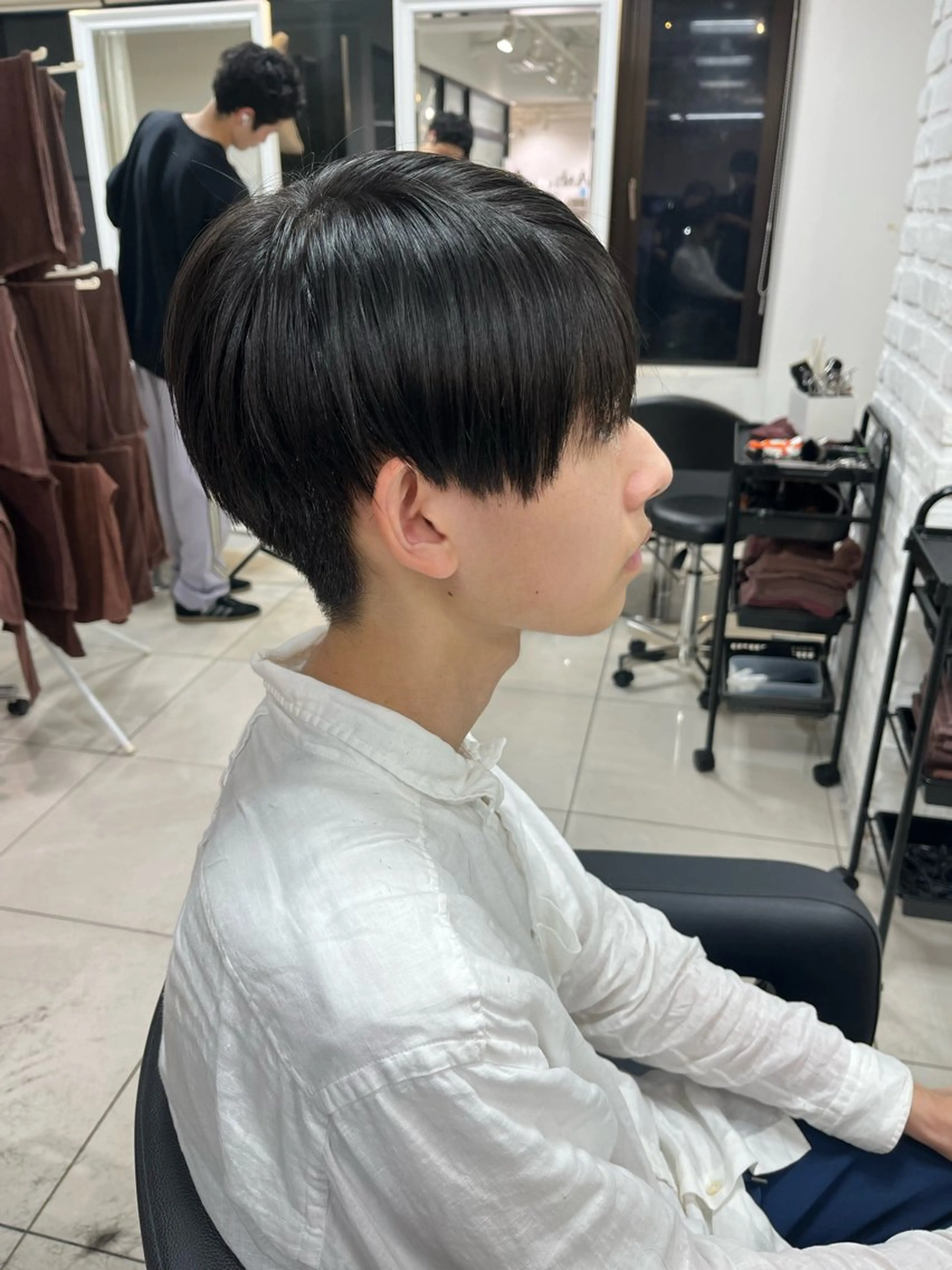 ショート 【シャドウパーマ センターパート】義心のヘアスタイル