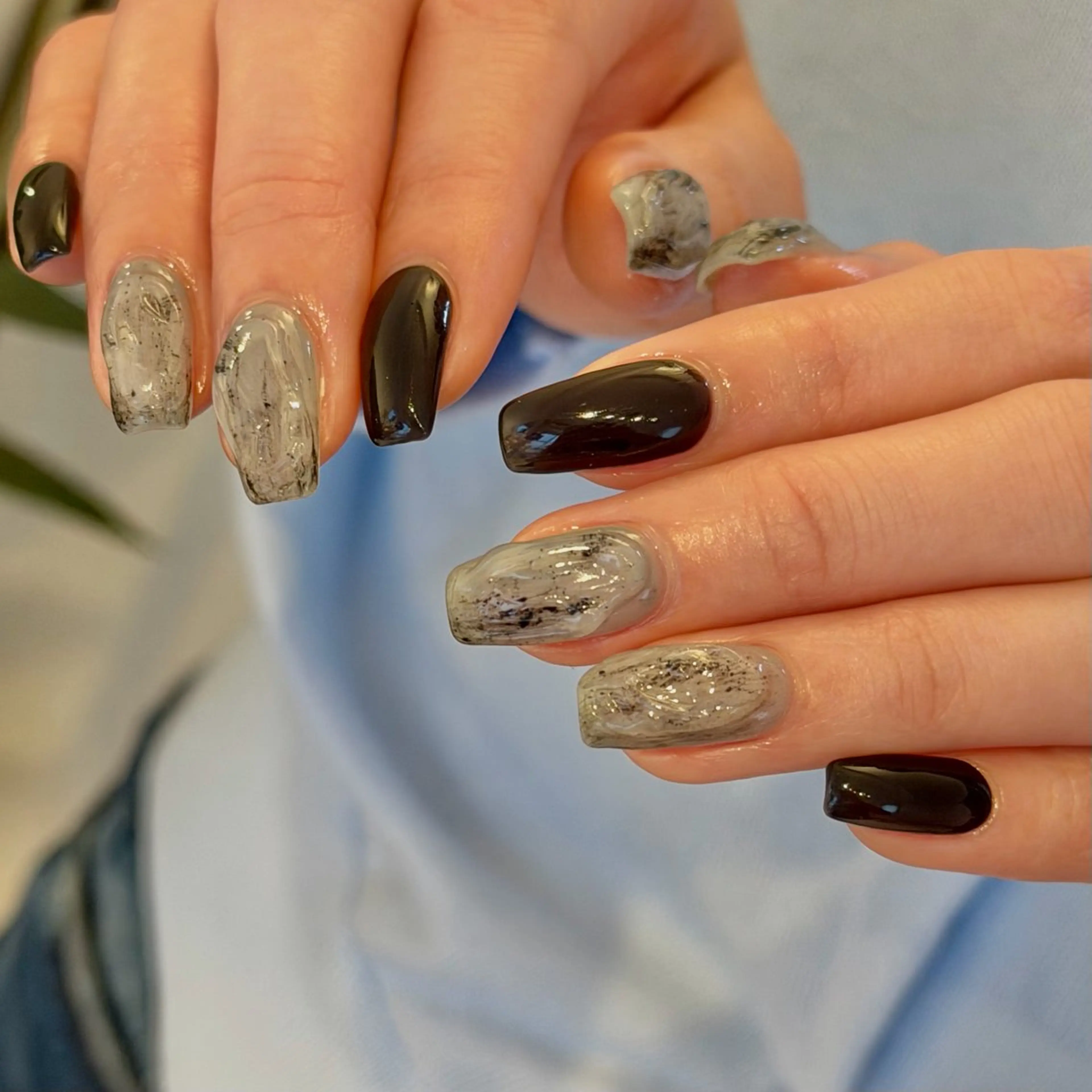 ネイル クリアネイル フラッシュネイル フラッシュマグ フレンチネイル マグネットネイル Luana nailのネイルデザイン