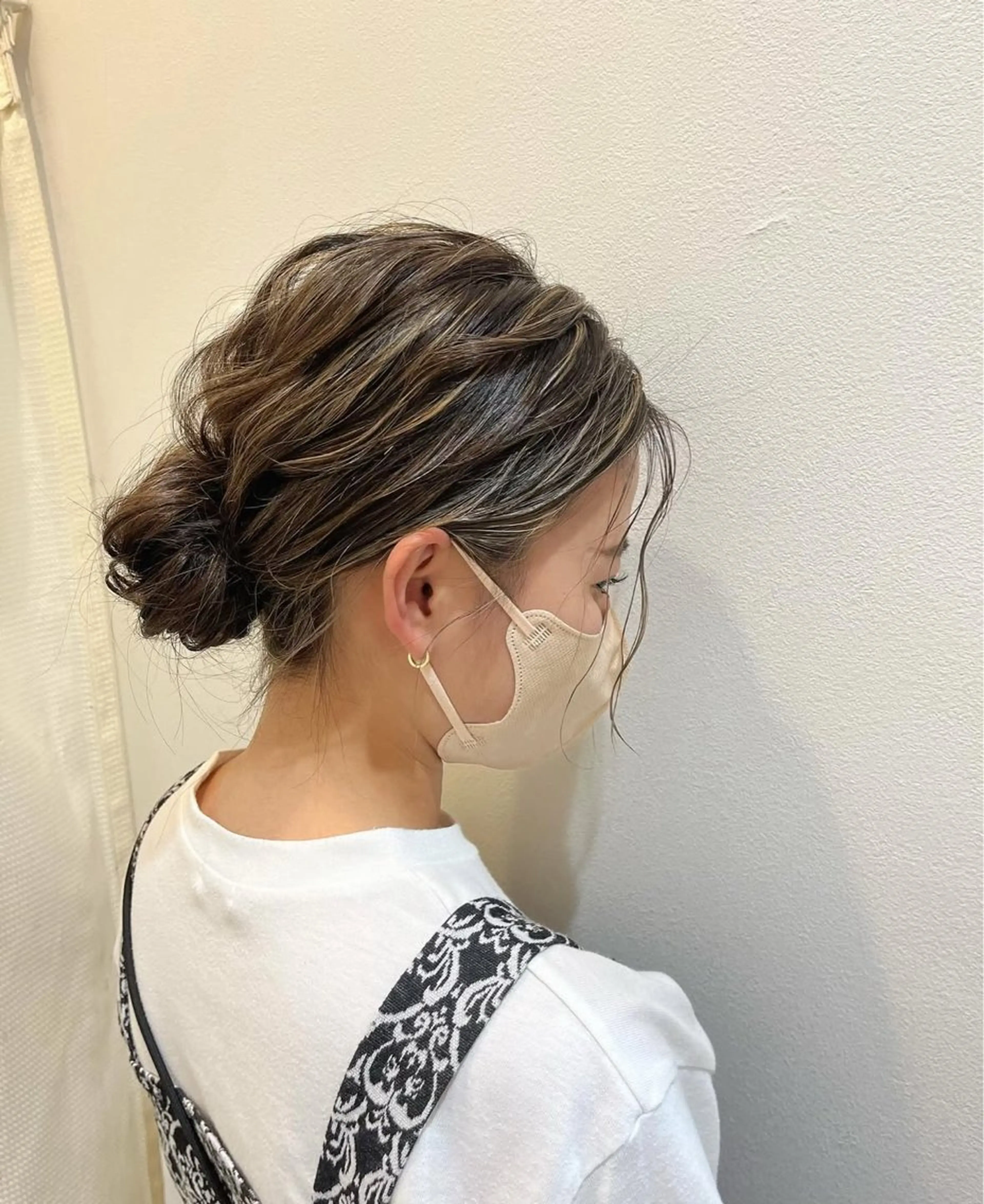 ヘアアレンジ お団子ヘア 髪質改善×韓国風/小 顔レイヤー/早瀬櫻子のヘアスタイル