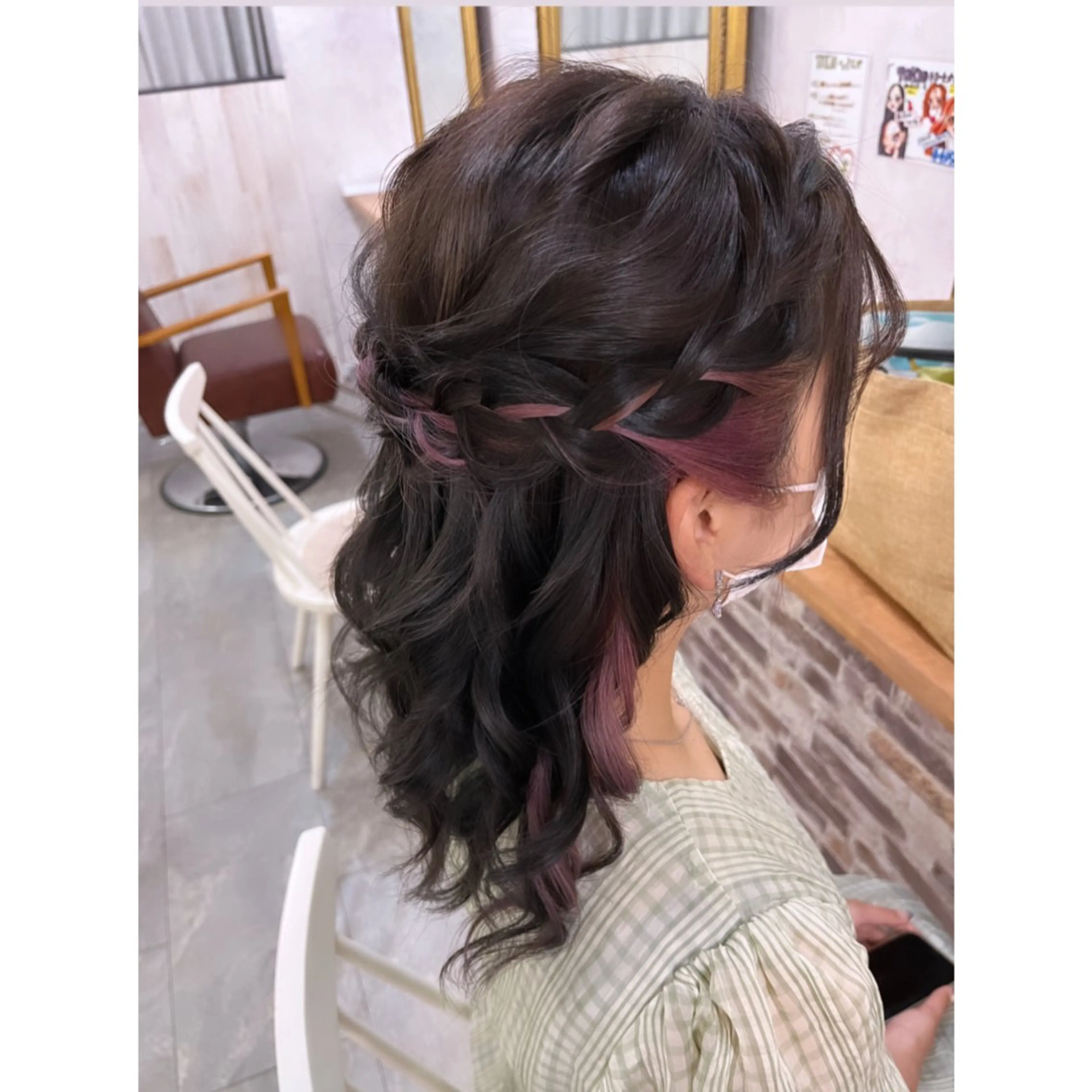 ヘアアレンジ ハーフアップ 鈴木 芽香のマツエク・マツパデザイン