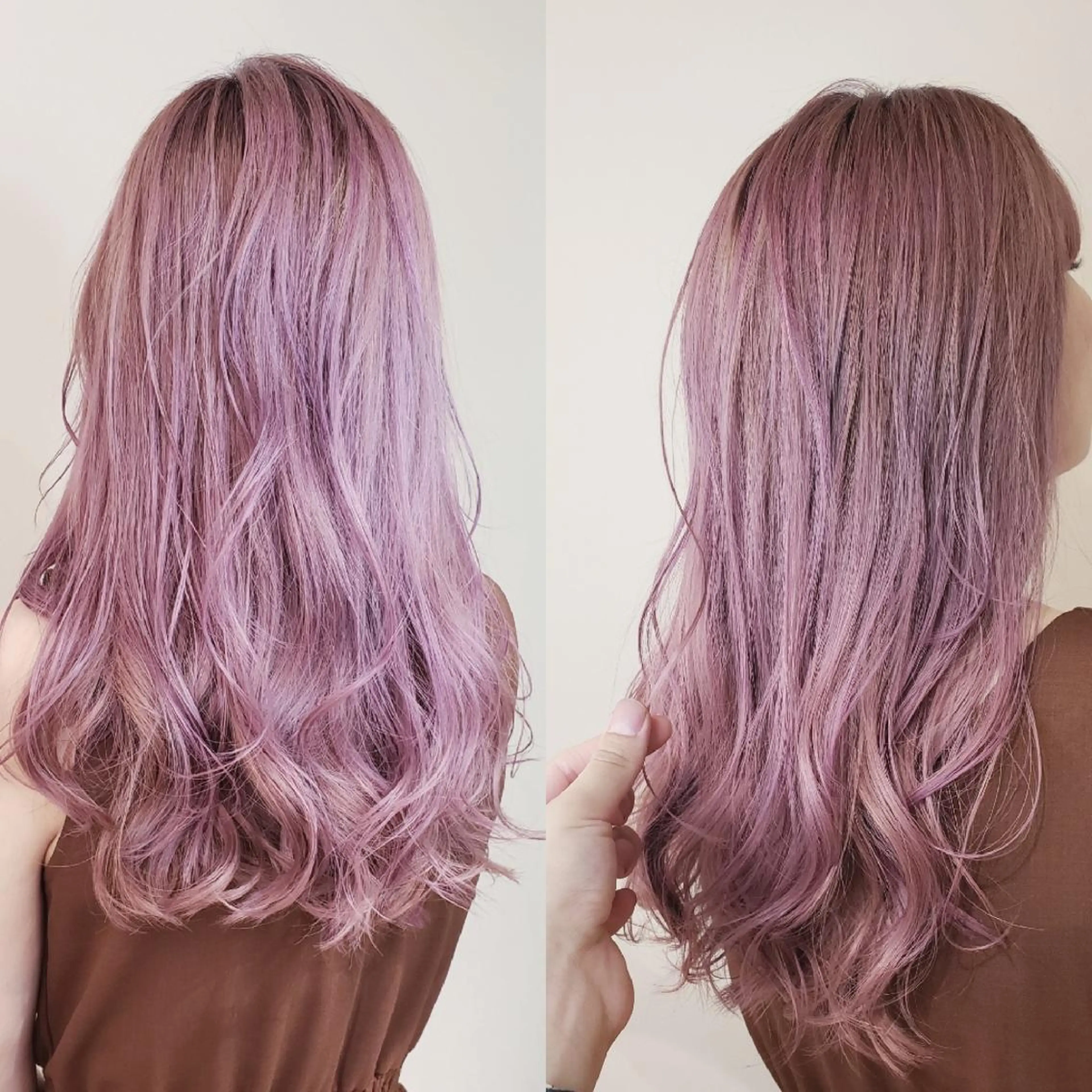 セミロング カラー ヘアアレンジ ピンクカラー 【髪質改善美容師】t occa茨木篠原健太のヘアスタイル