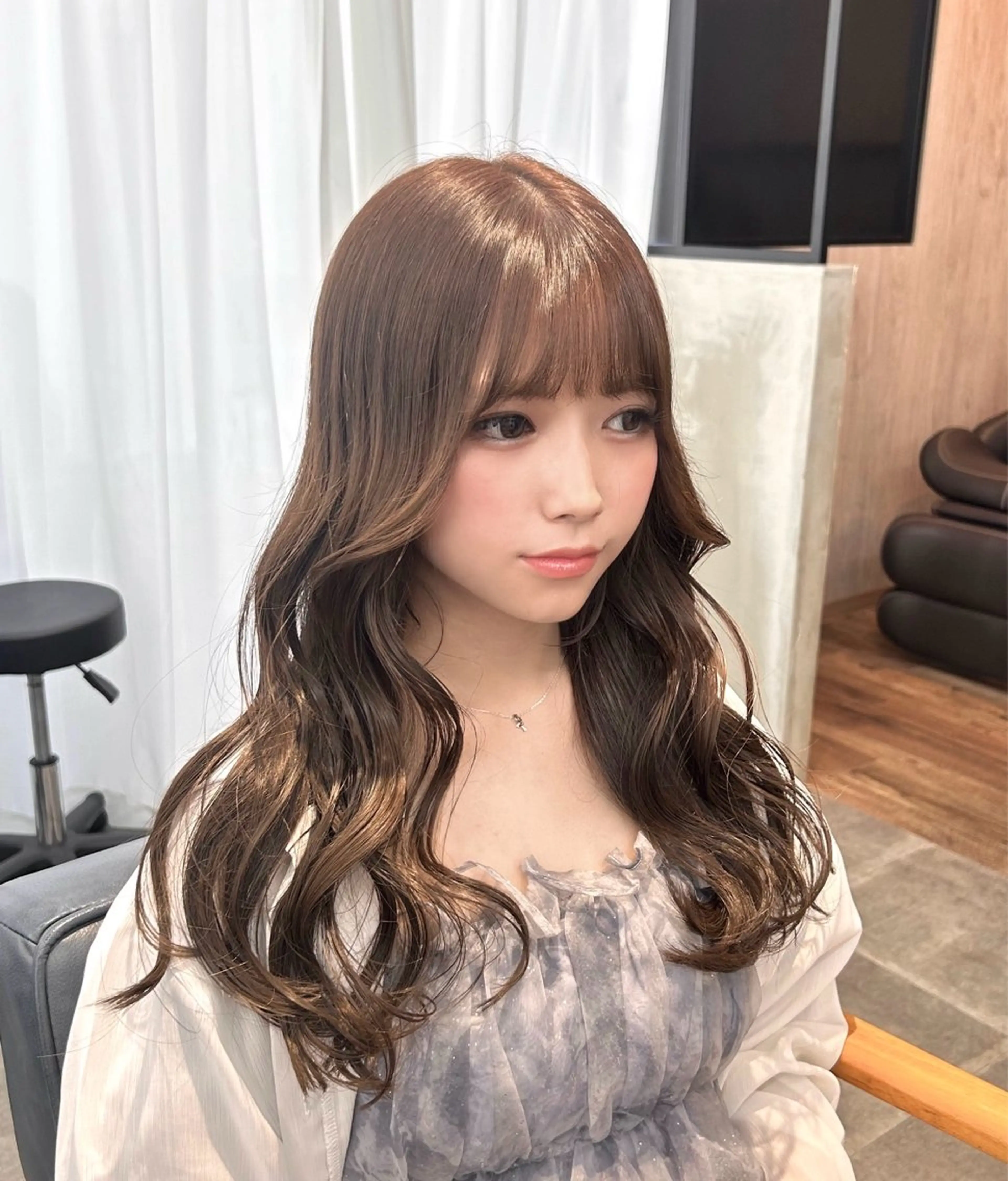 セミロング カラー 韓国×髪質改善カラー 💎hinaのヘアスタイル