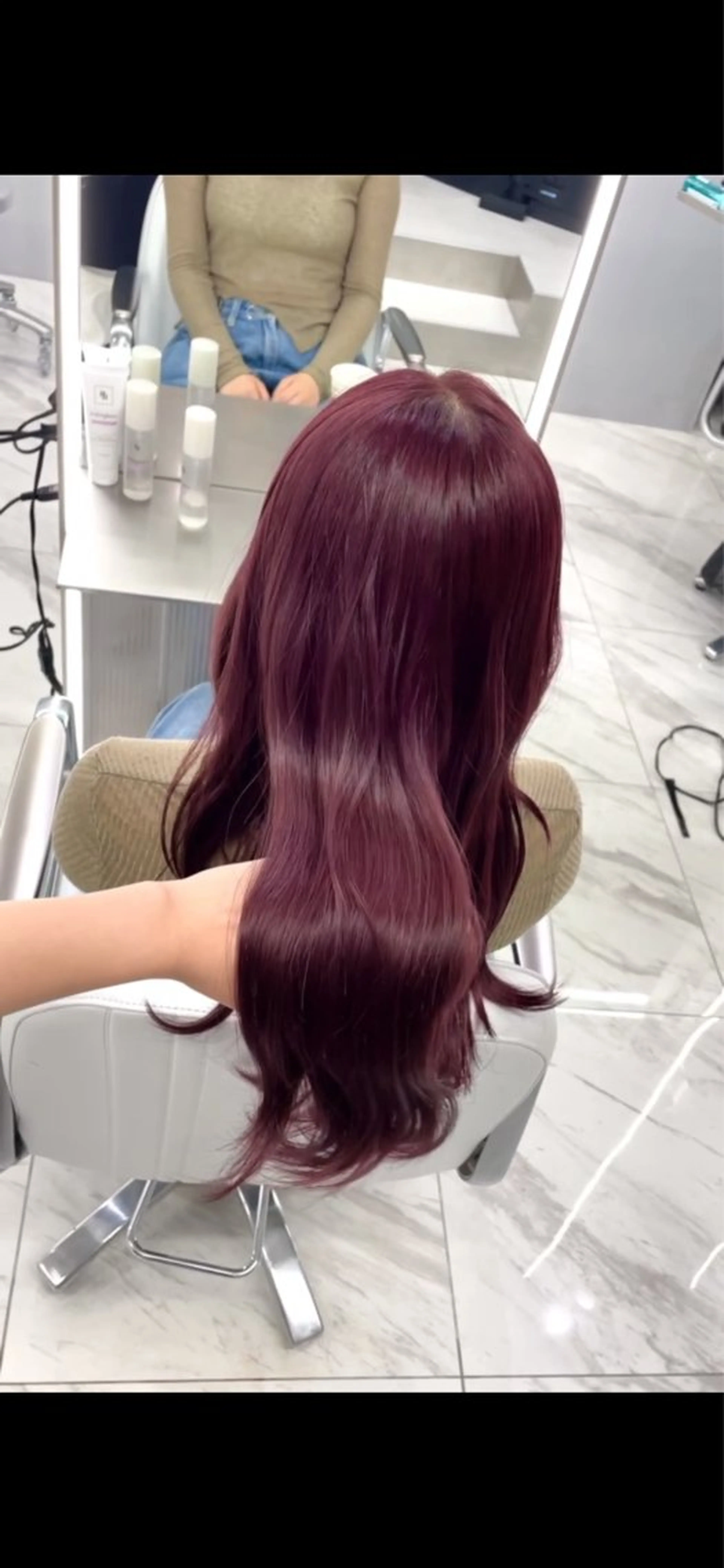 ロング ヘアカラー トリートメント 菜々🫧新宿 透明感ケアブリーチのヘアスタイル