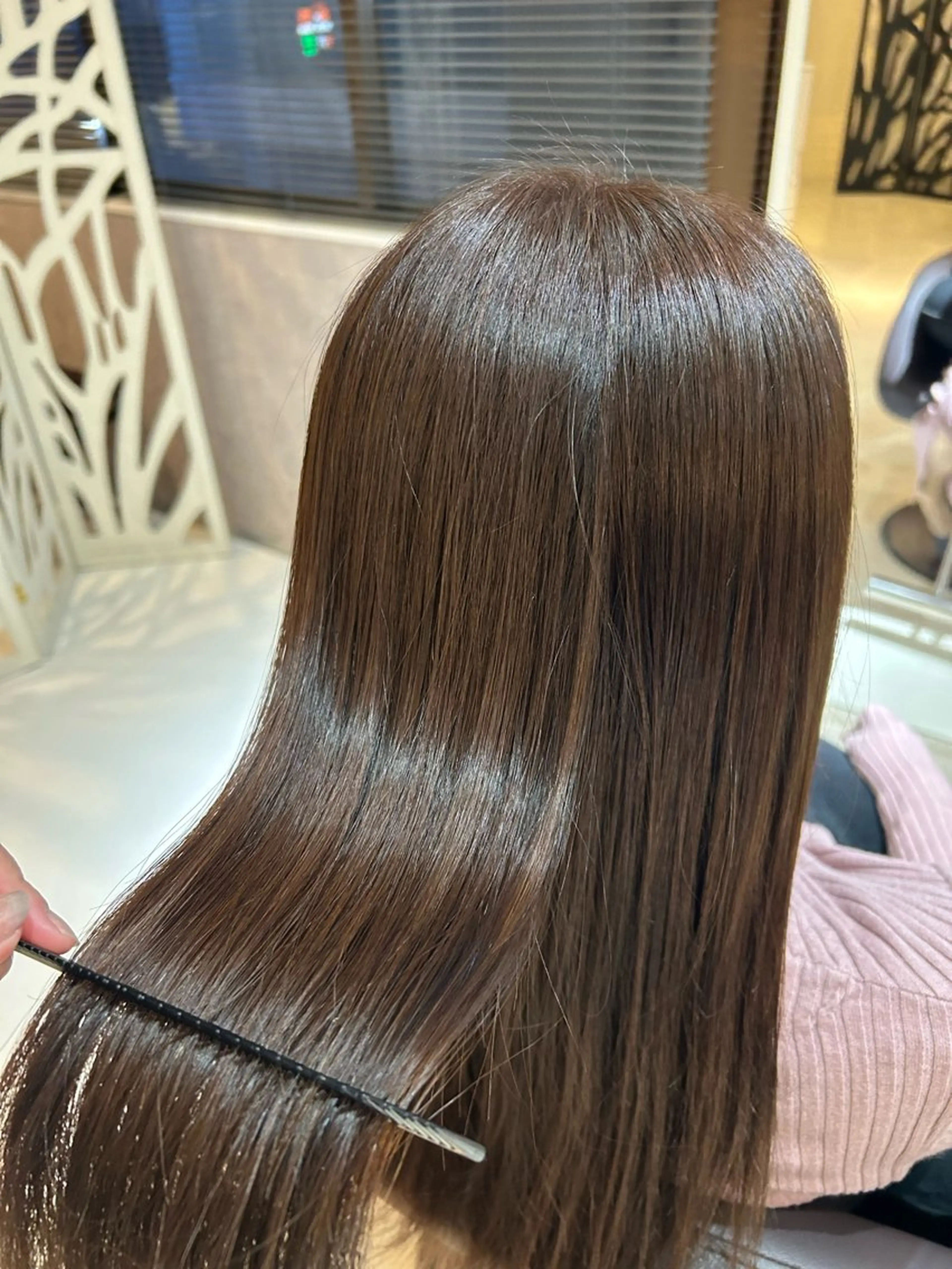 セミロング カラー カット ヘアカラー 縮毛矯正 Erina /髪質改善/艶髪🩵のヘアスタイル