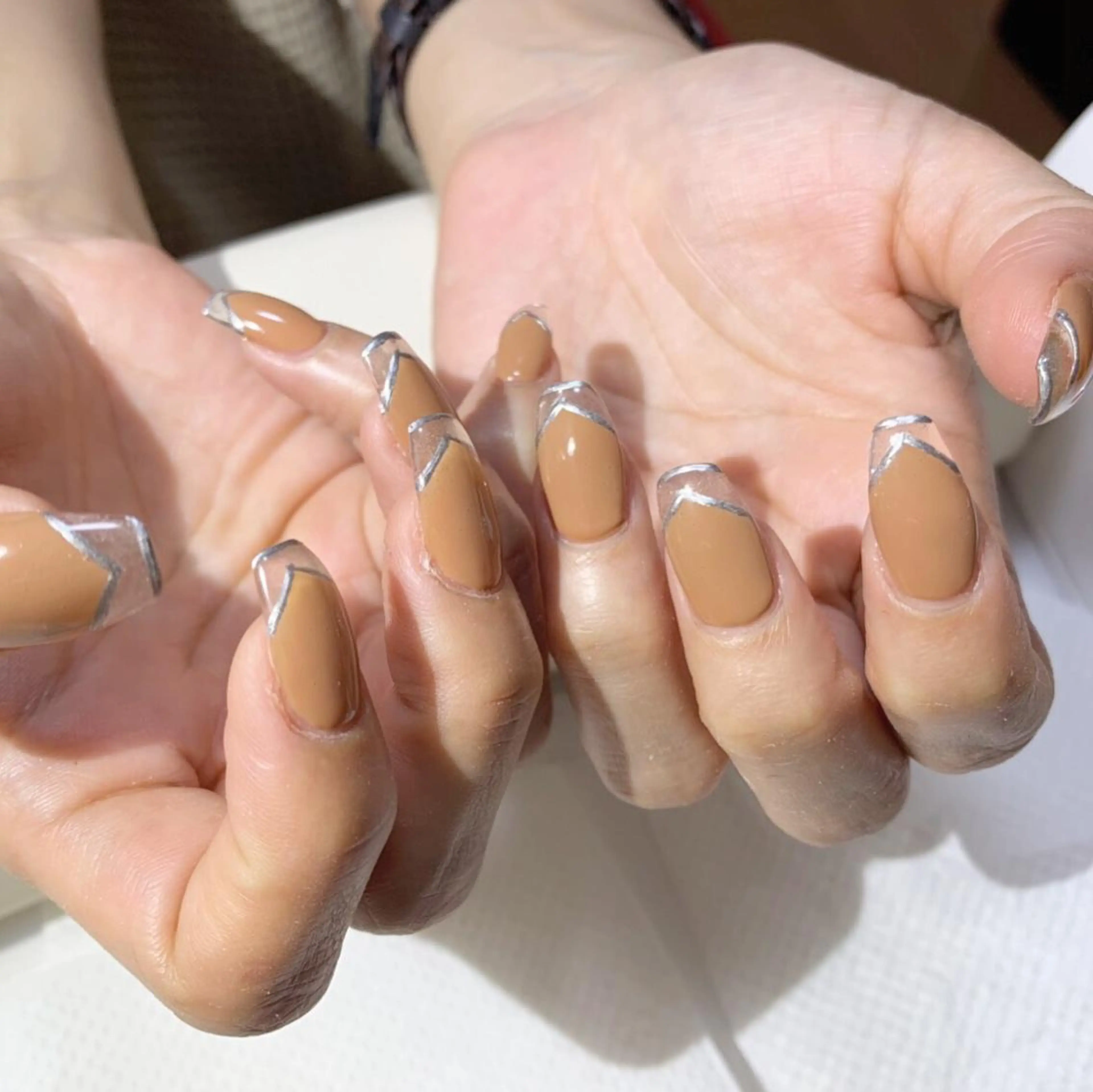 ネイル クリアネイル フットネイル フレンチネイル シルバー シンプルネイル nail fufla ♡yamane♡のネイルデザイン