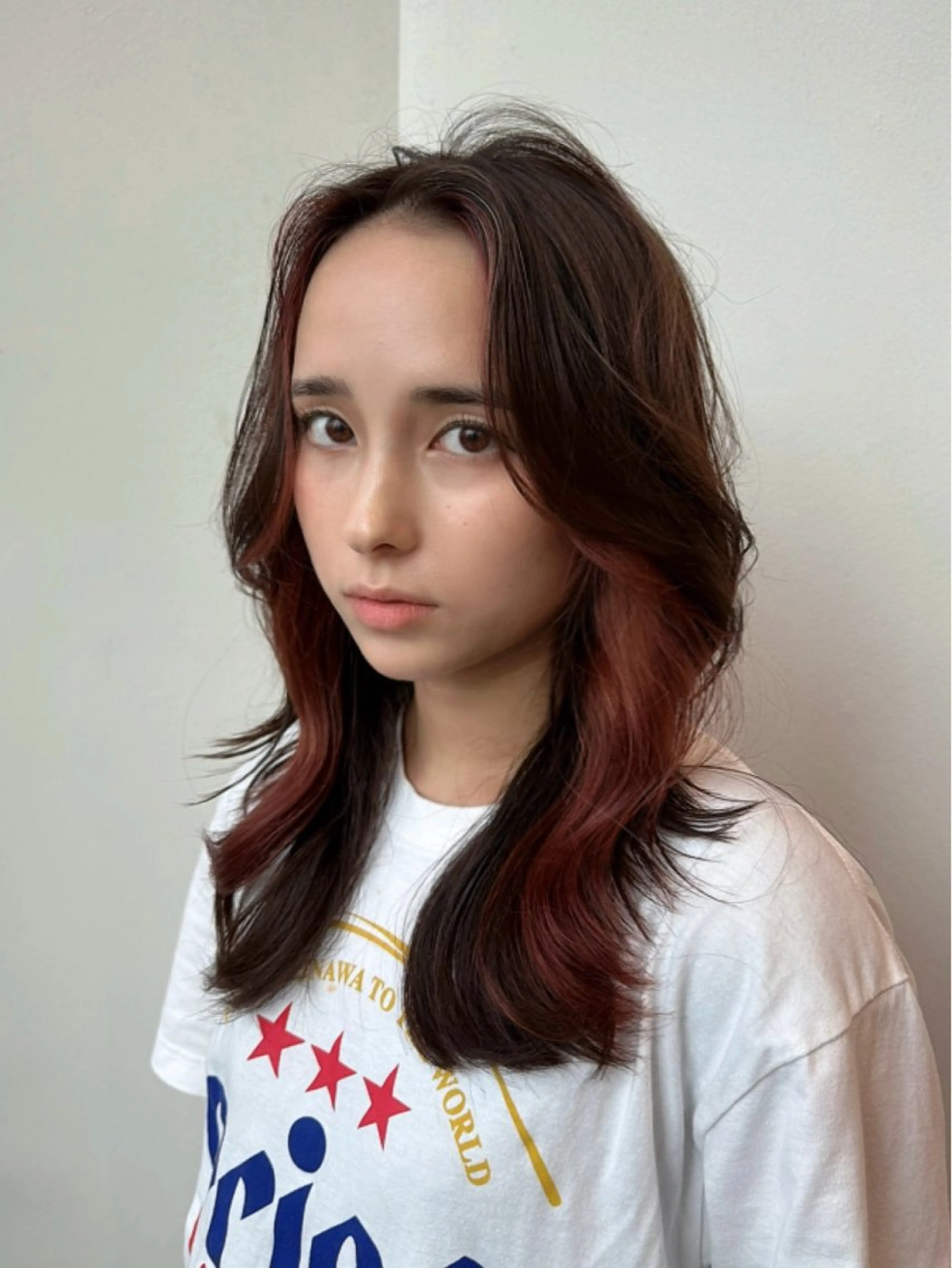 セミロング カラー レイヤーカット カット ヘアカラー ヘアセット 韓国レイヤー🇰🇷 韓国研修◎渋谷カイトのヘアスタイル