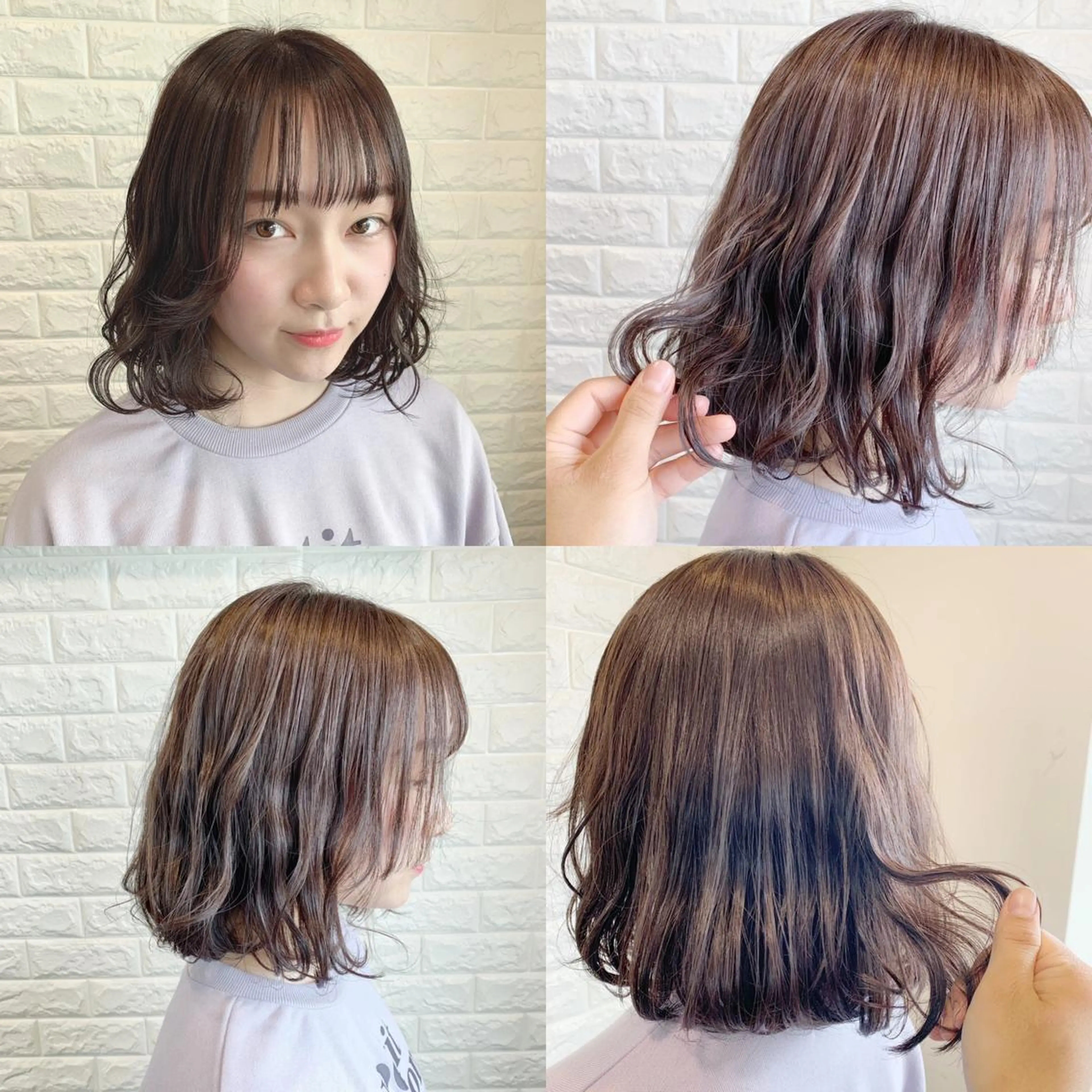 セミロング カラー ヘアアレンジ ベージュカラー 透明感カラー 🌿‬ ܸAir 透明感🌱西村知佳のヘアスタイル