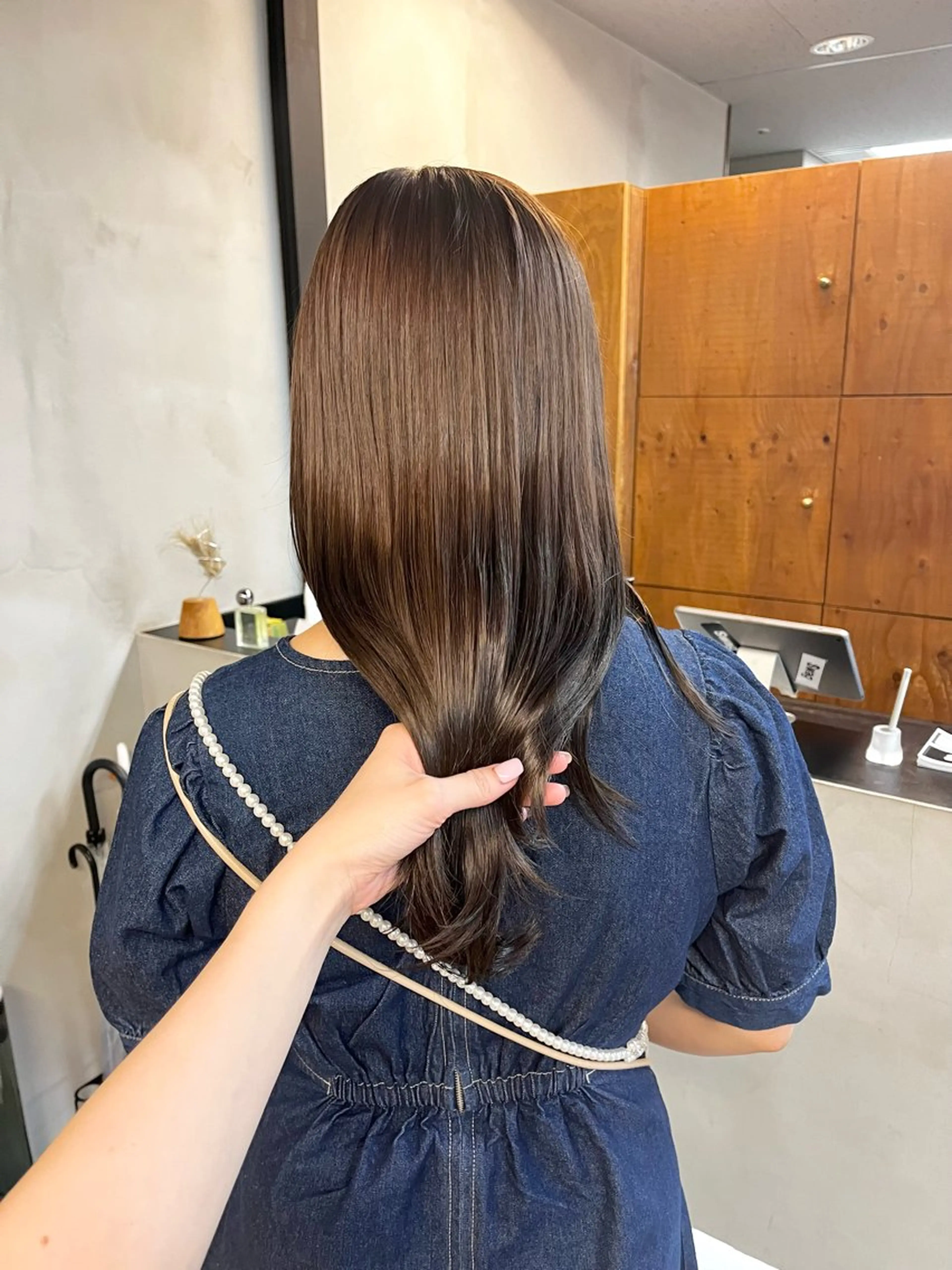 セミロング カラー ヘアアレンジ ブリーチ ダブルカラー ブリーチなしカラー ena/ブリーチなし 透明感・レイヤー🎀のヘアスタイル