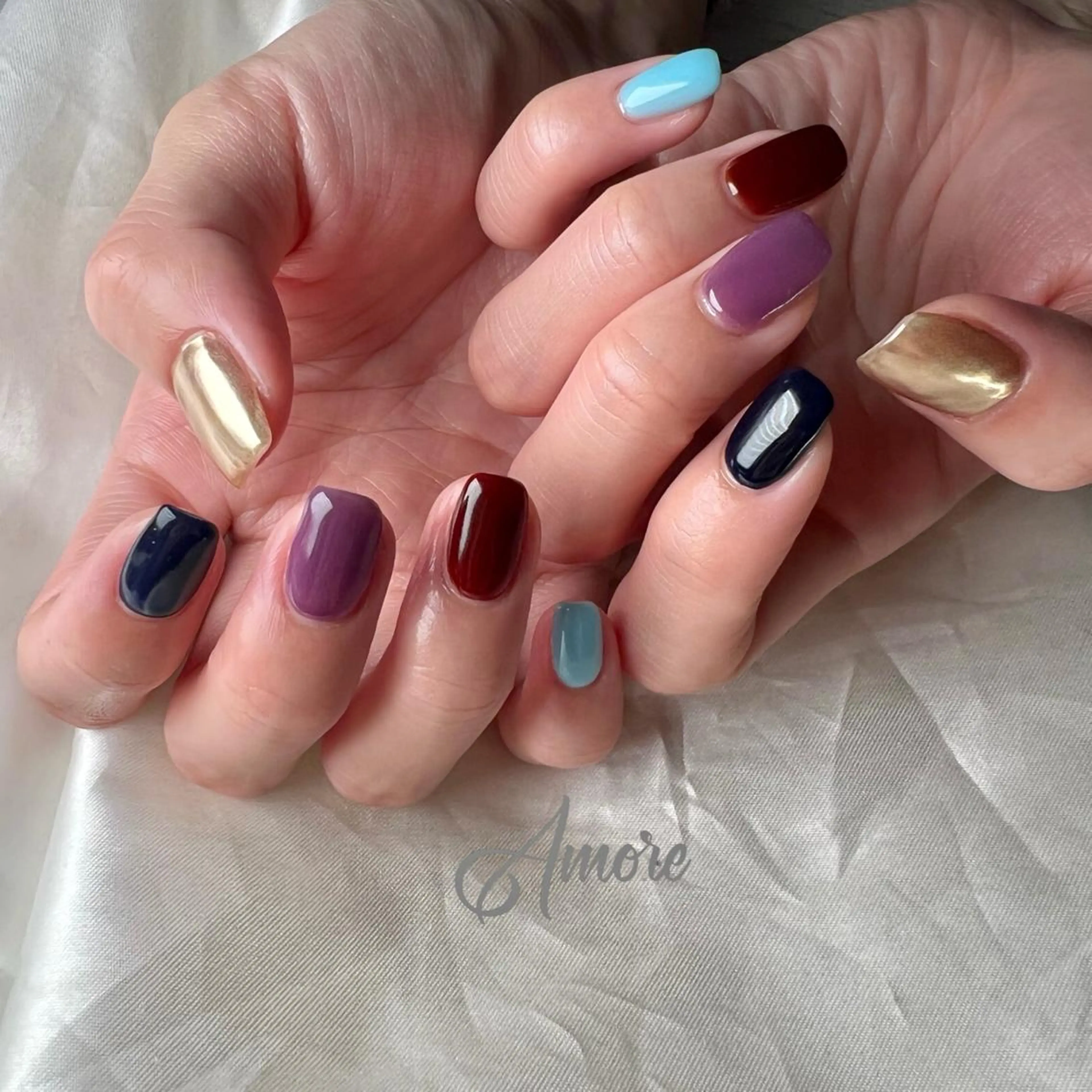 ネイル ジェルネイル ミラーネイル オフィスネイル パラジェル You kyehwaのネイルデザイン