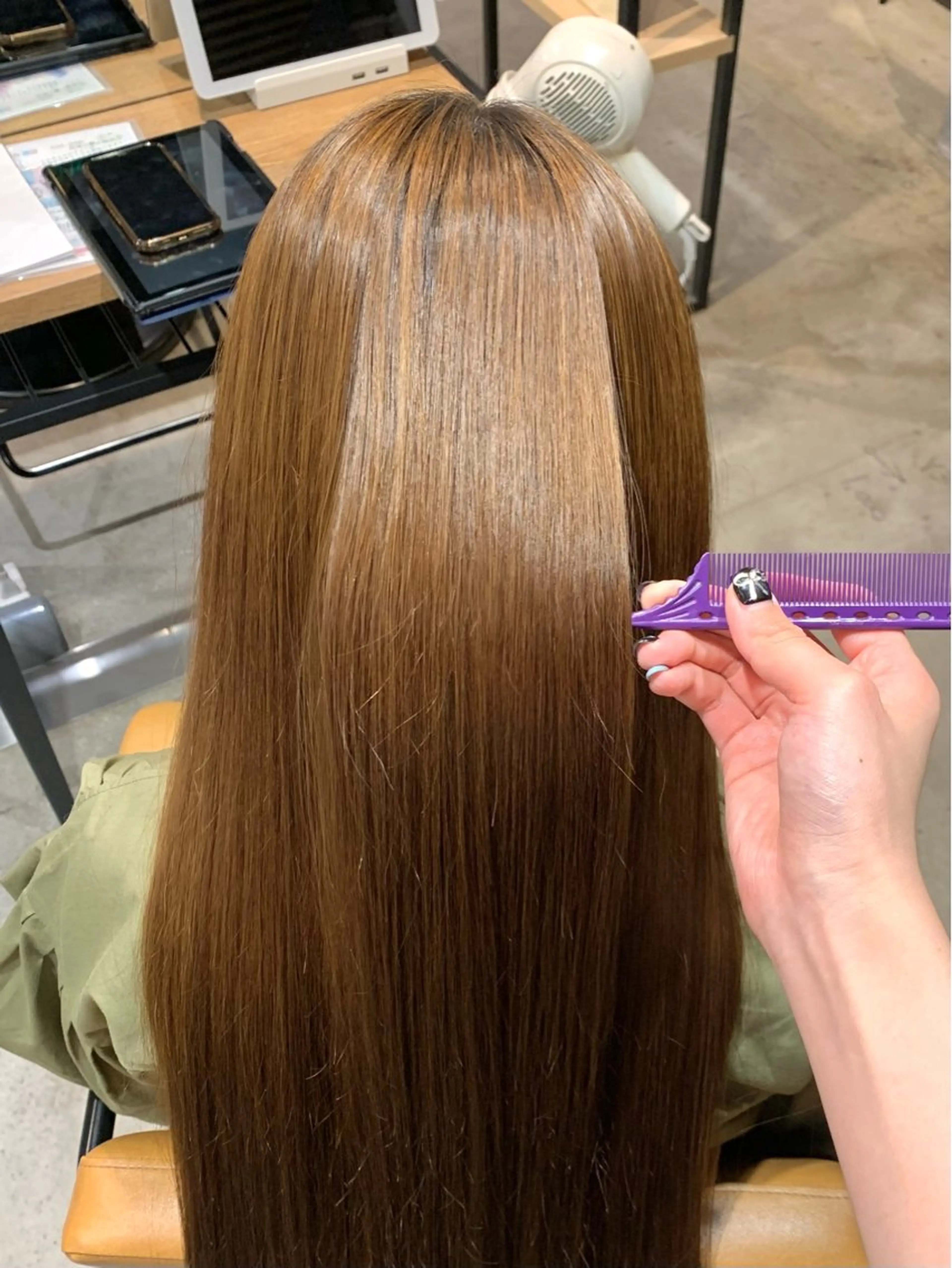 ロング カラー ヘアアレンジ 髪質改善 カット 縮毛矯正 トリートメント ヘッドスパ 顔まわり/艶カラー/ 🤎himari🤎のヘアスタイル