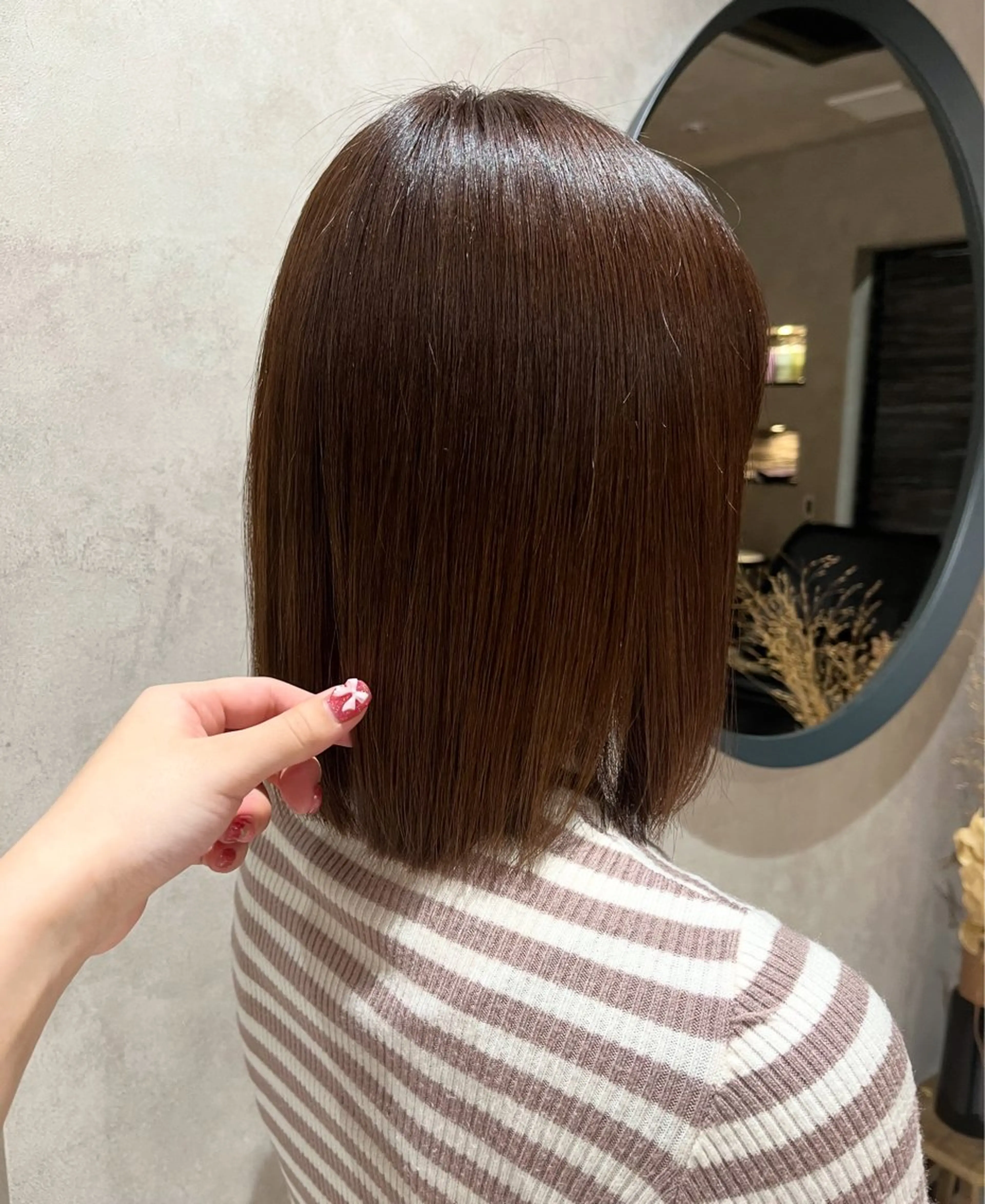 ミディアム カラー ブラウンカラー 透明感カラー 髪質改善 縮毛矯正 カット ヘアカラー 《.Xian》ナツミ /ボブ/顔周りカットのヘアスタイル