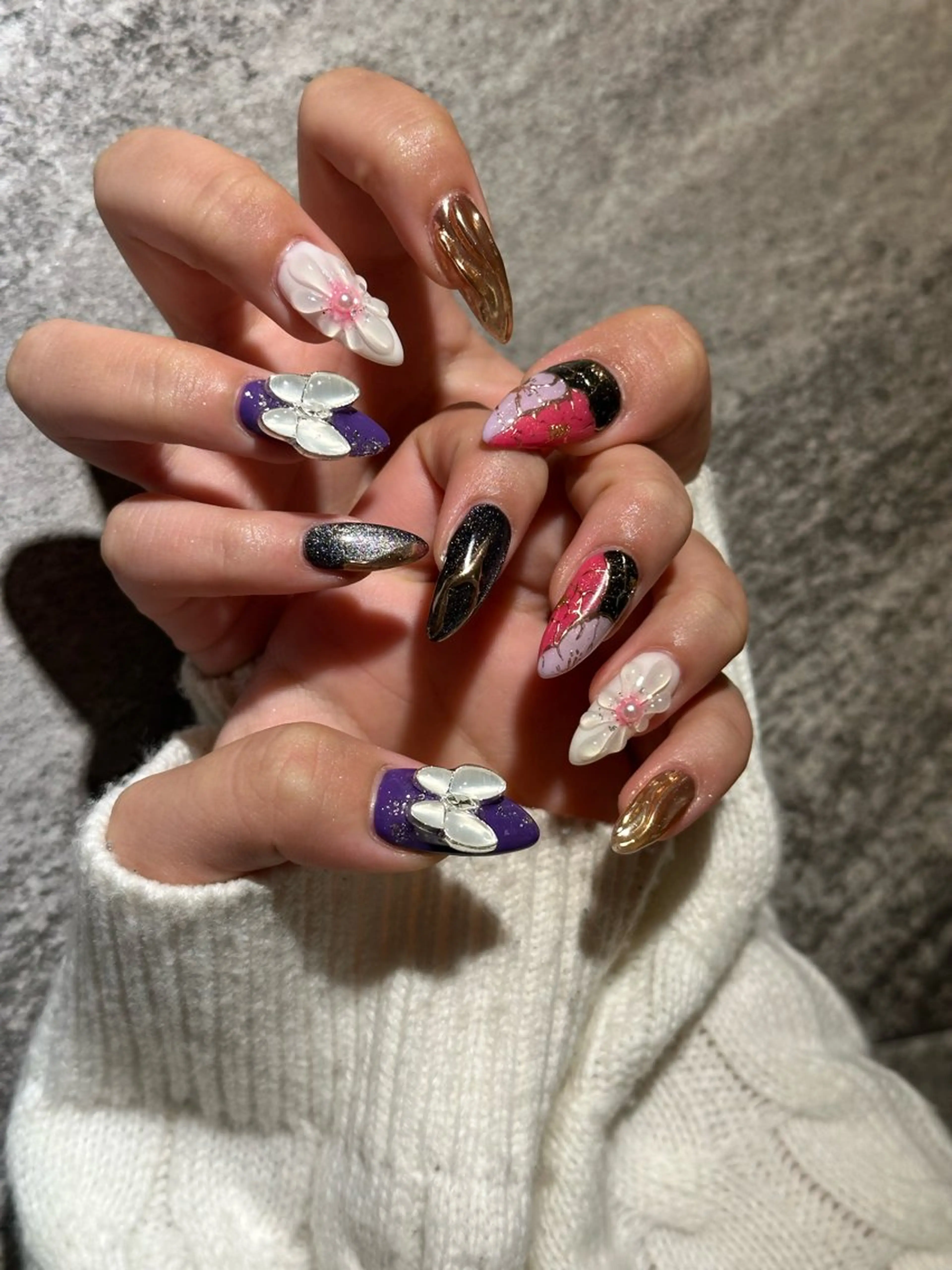 ネイル 成人式 ハンドネイル Yuji .Fのネイルデザイン