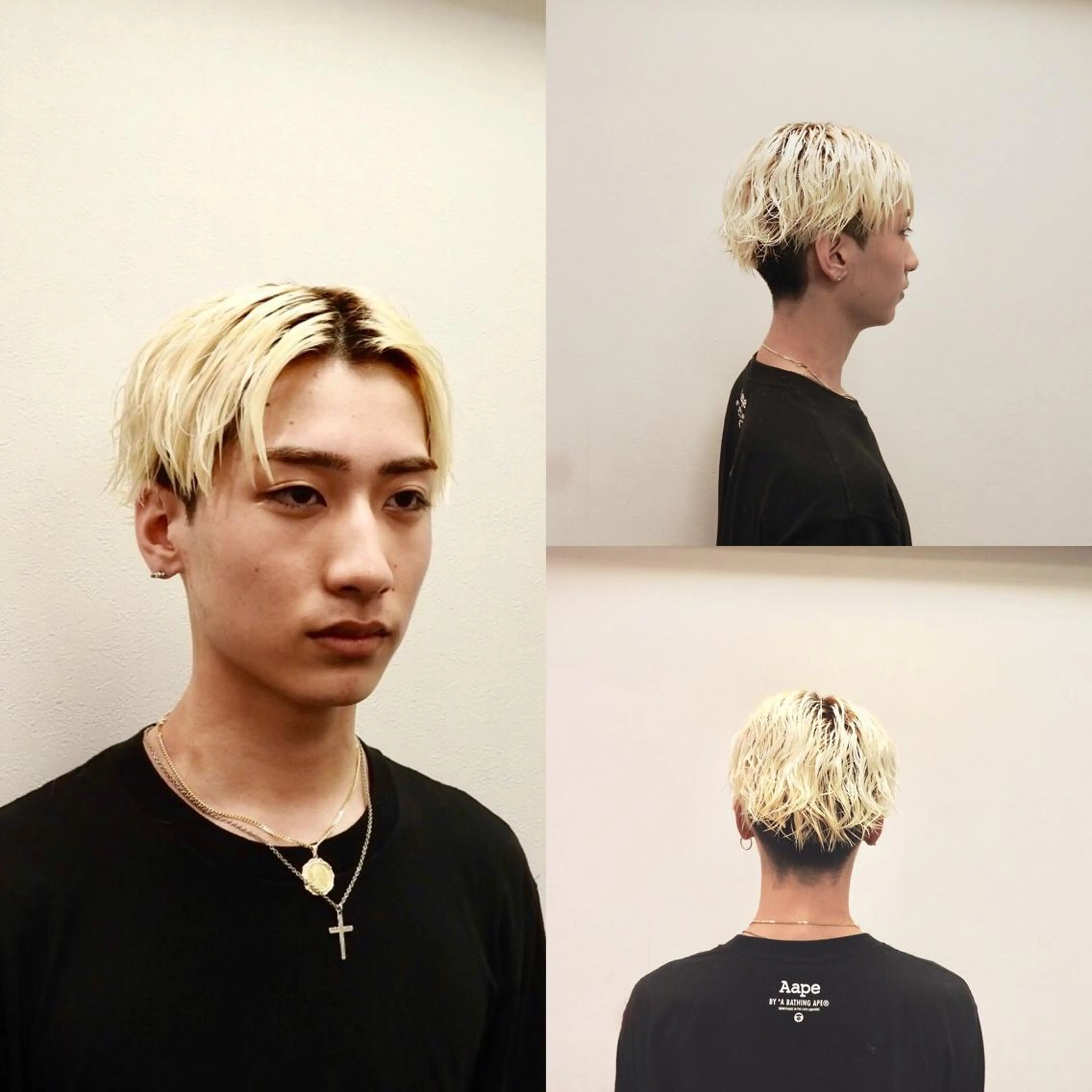 ミディアム カラー メンズ メンズブリーチ ブリーチ ブロンド グラデーションカラー 前田賢生 ご新規様はNGのヘアスタイル