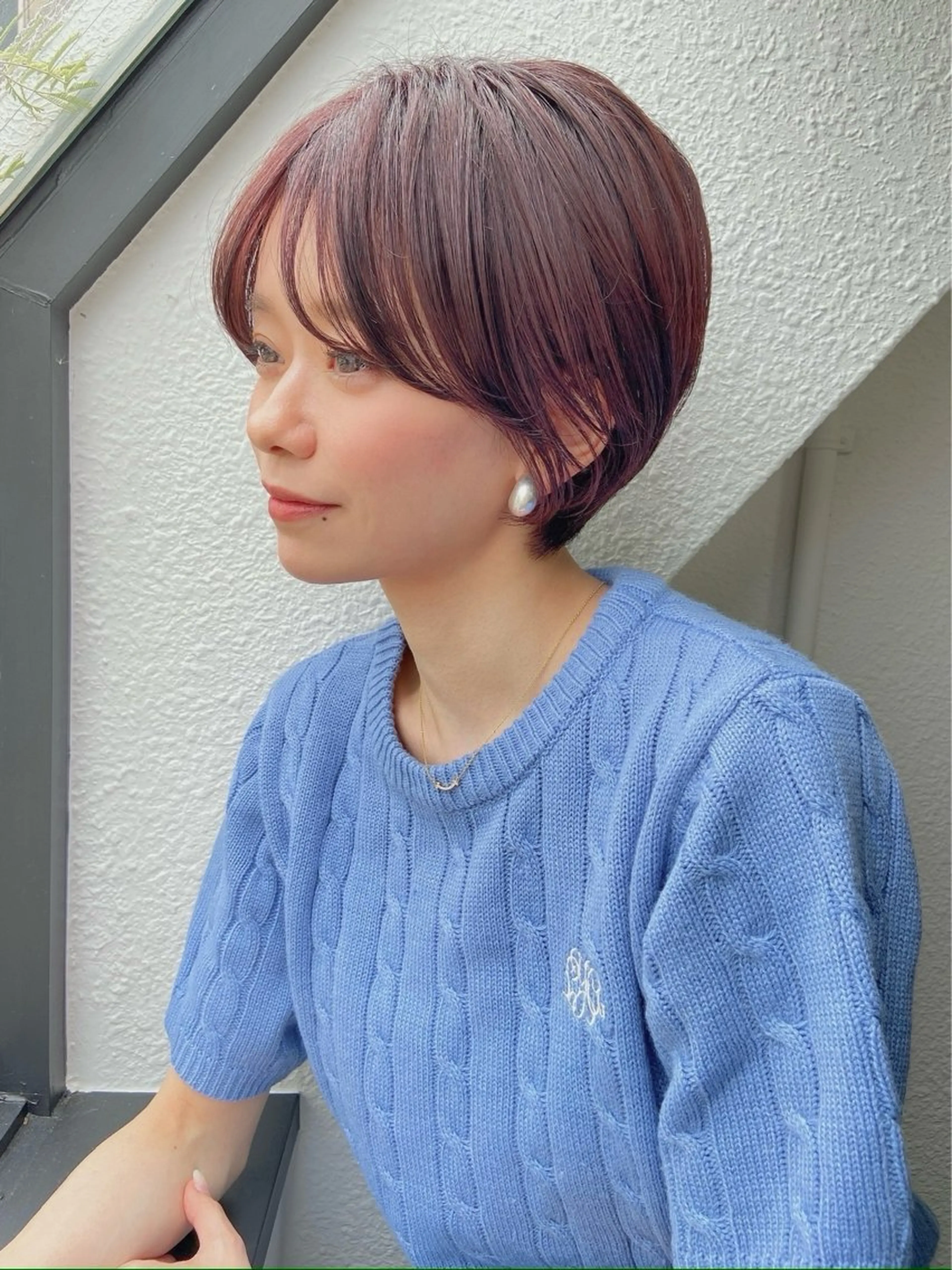 ショート カラー うる艶カラー× ハイトーン/miuのヘアスタイル