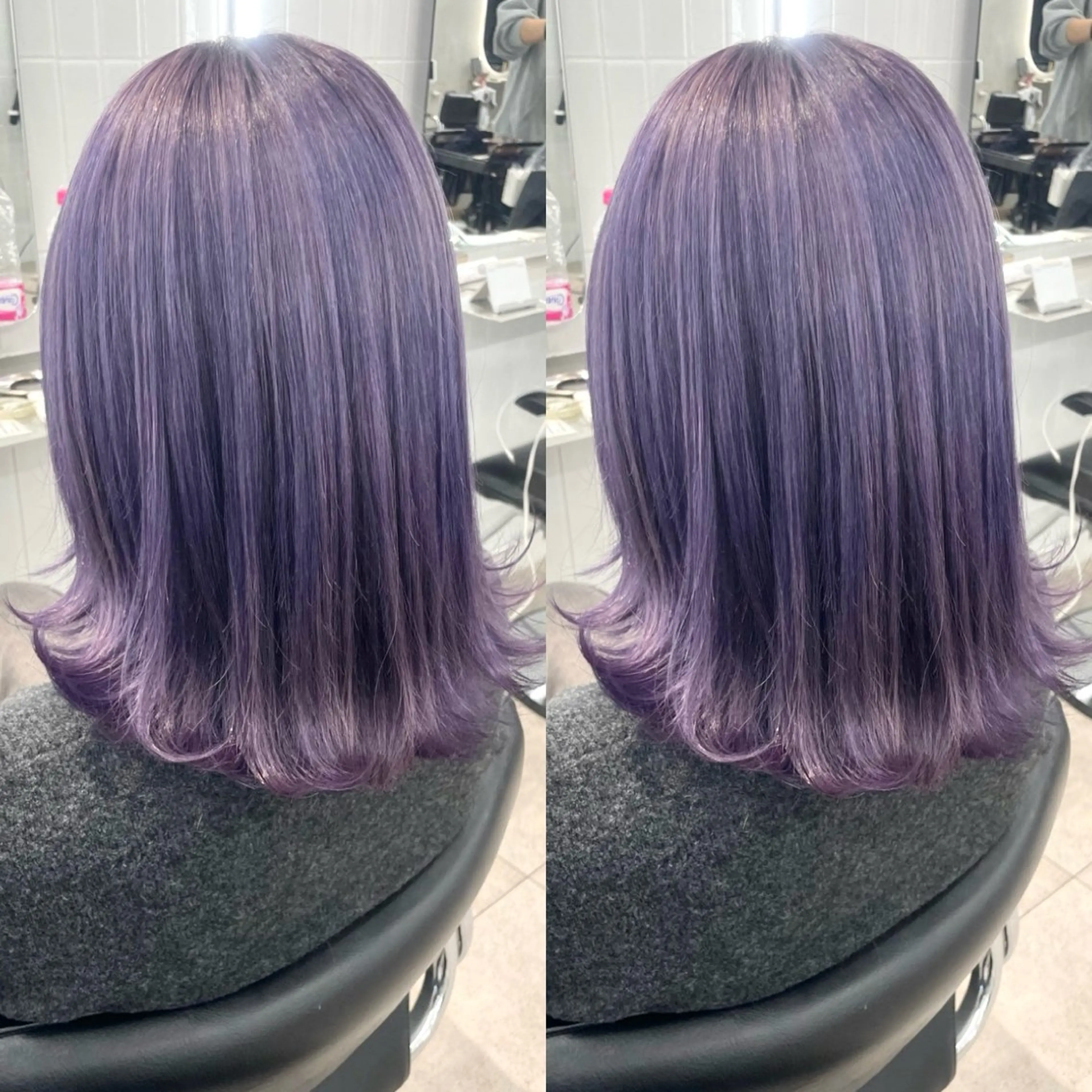 ミディアム カラー アッシュ グレージュ ラベンダーカラー ラベンダーアッシュ シルバー ヘアカラー トリートメント 表参道/ハイライト バレイヤージュのヘアスタイル