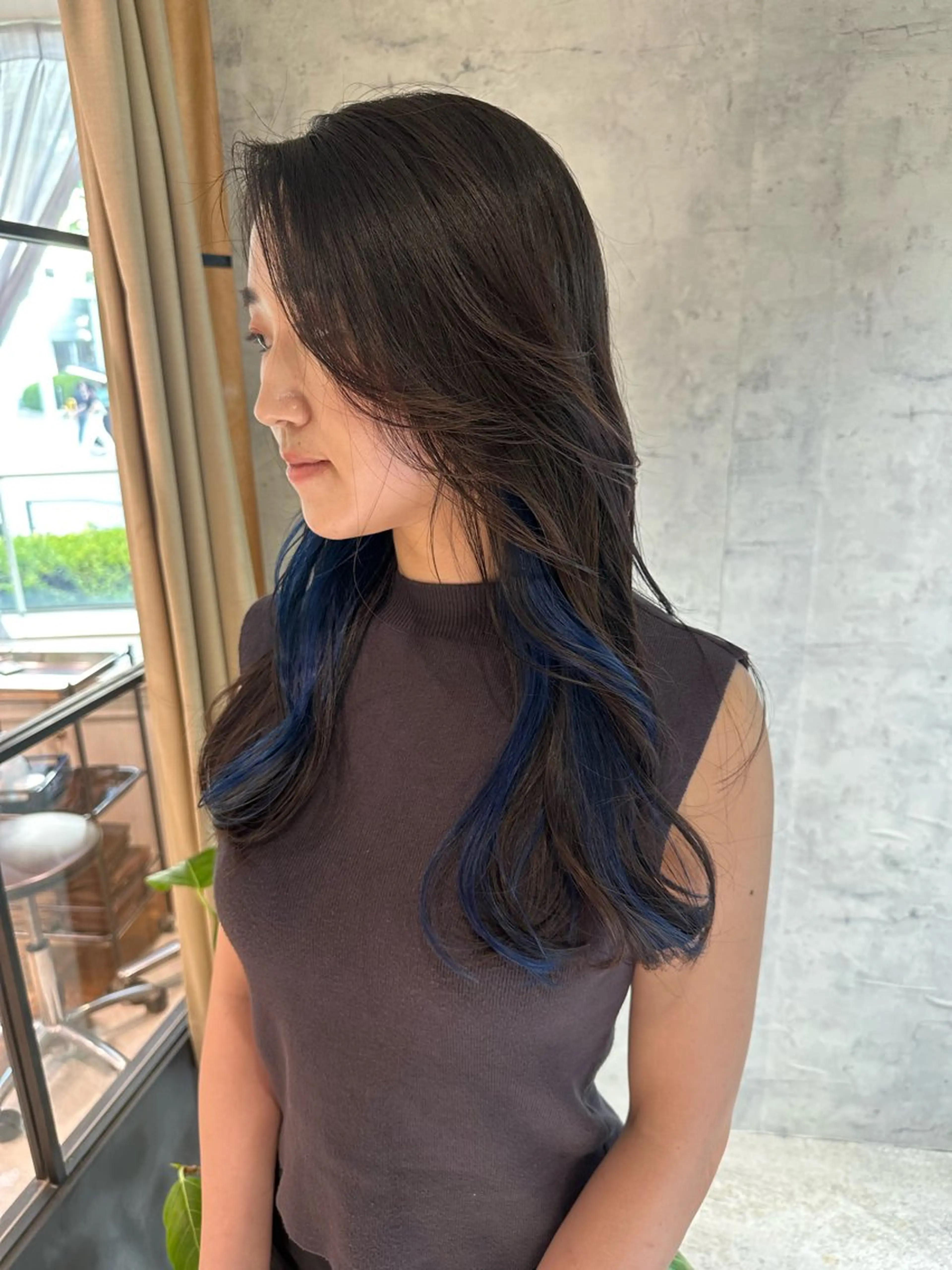 ロング ヘアカラー 平野恵/透明感カラー ブリーチ/ボブのヘアスタイル