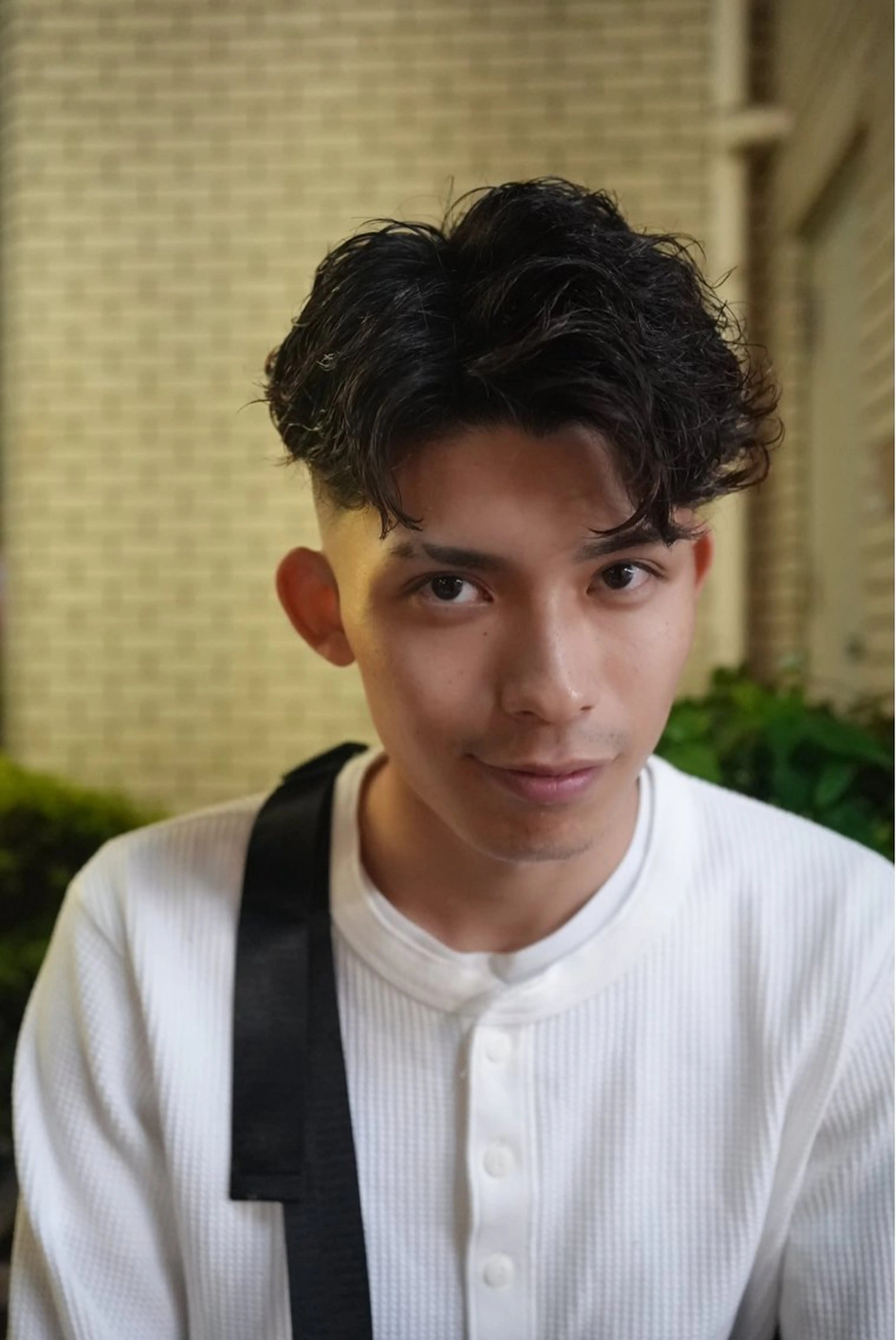 ショート パーマ メンズ フェードカット スキンフェード カット パーマ トリートメント ヘアセット メンズサロン ANSWERのヘアスタイル