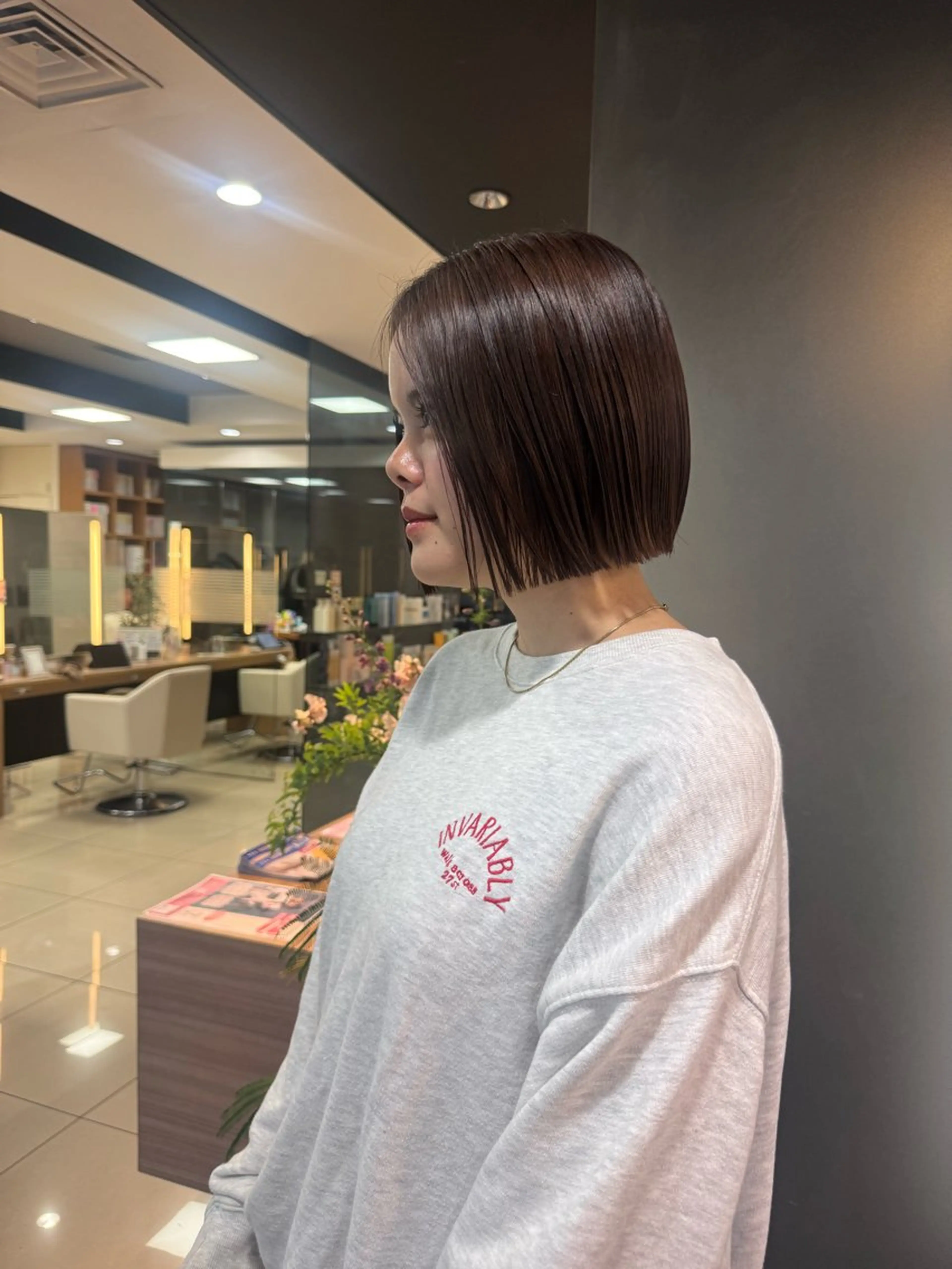 カラー ボブ ダブルカラーベージュ カラー/tuburaのヘアスタイル