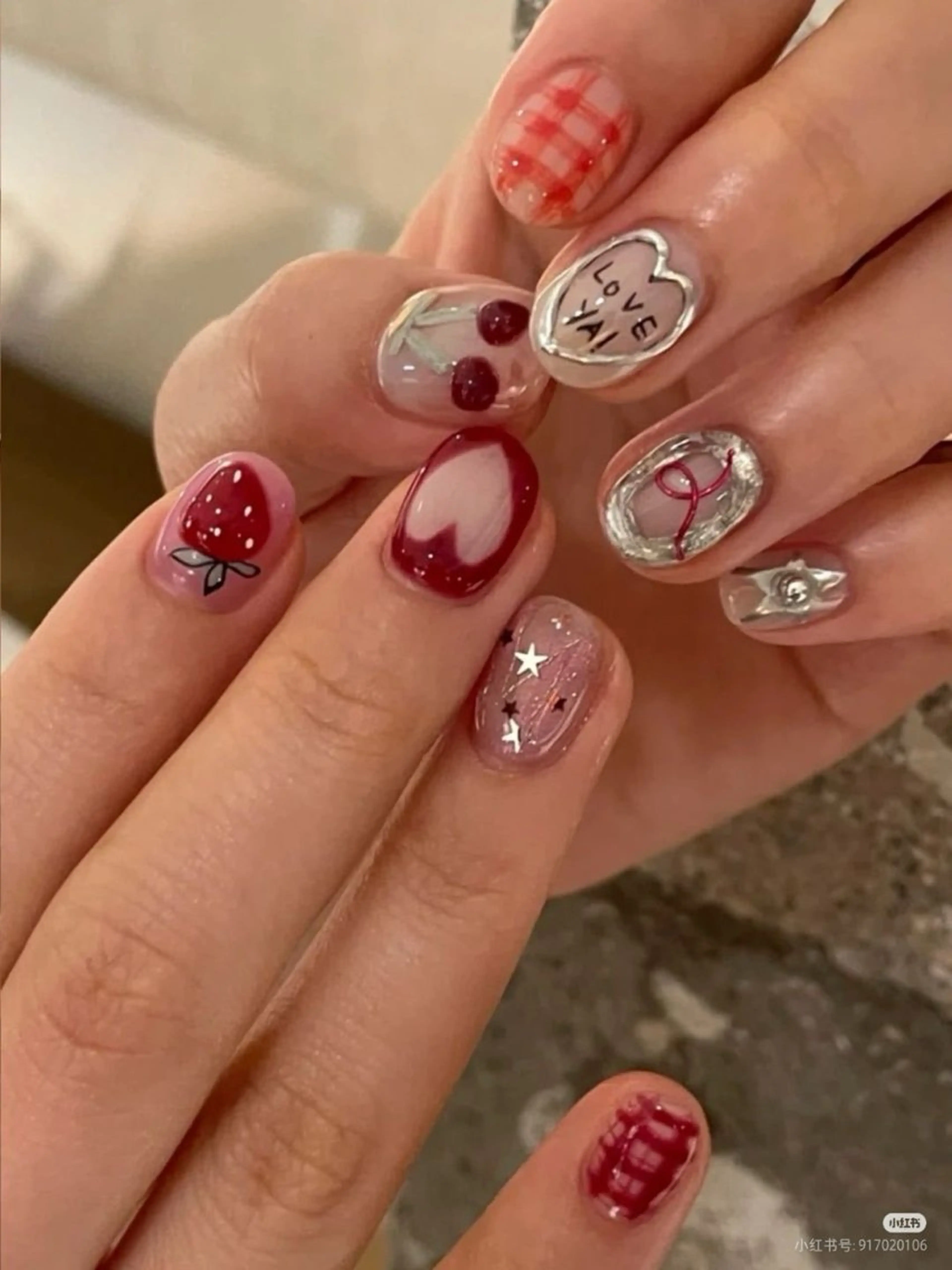 ネイル 韓国ネイル 持ち込み ニュアンスネイル ネイルチップ バレンタイン LISA ANA.CHUOのネイルデザイン