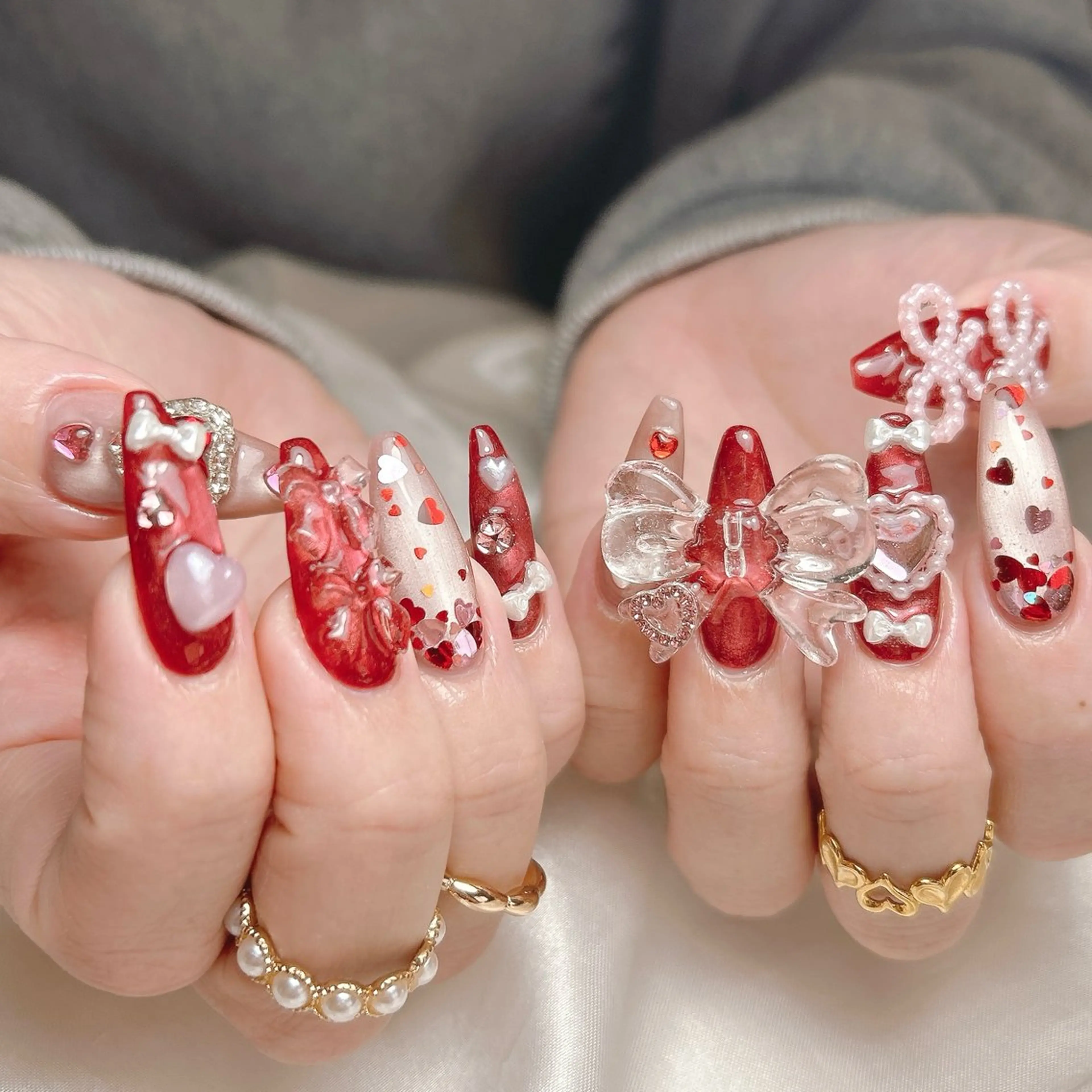 ネイル バレンタイン ハンドネイル junna 金山.東別院.上前津のネイルデザイン