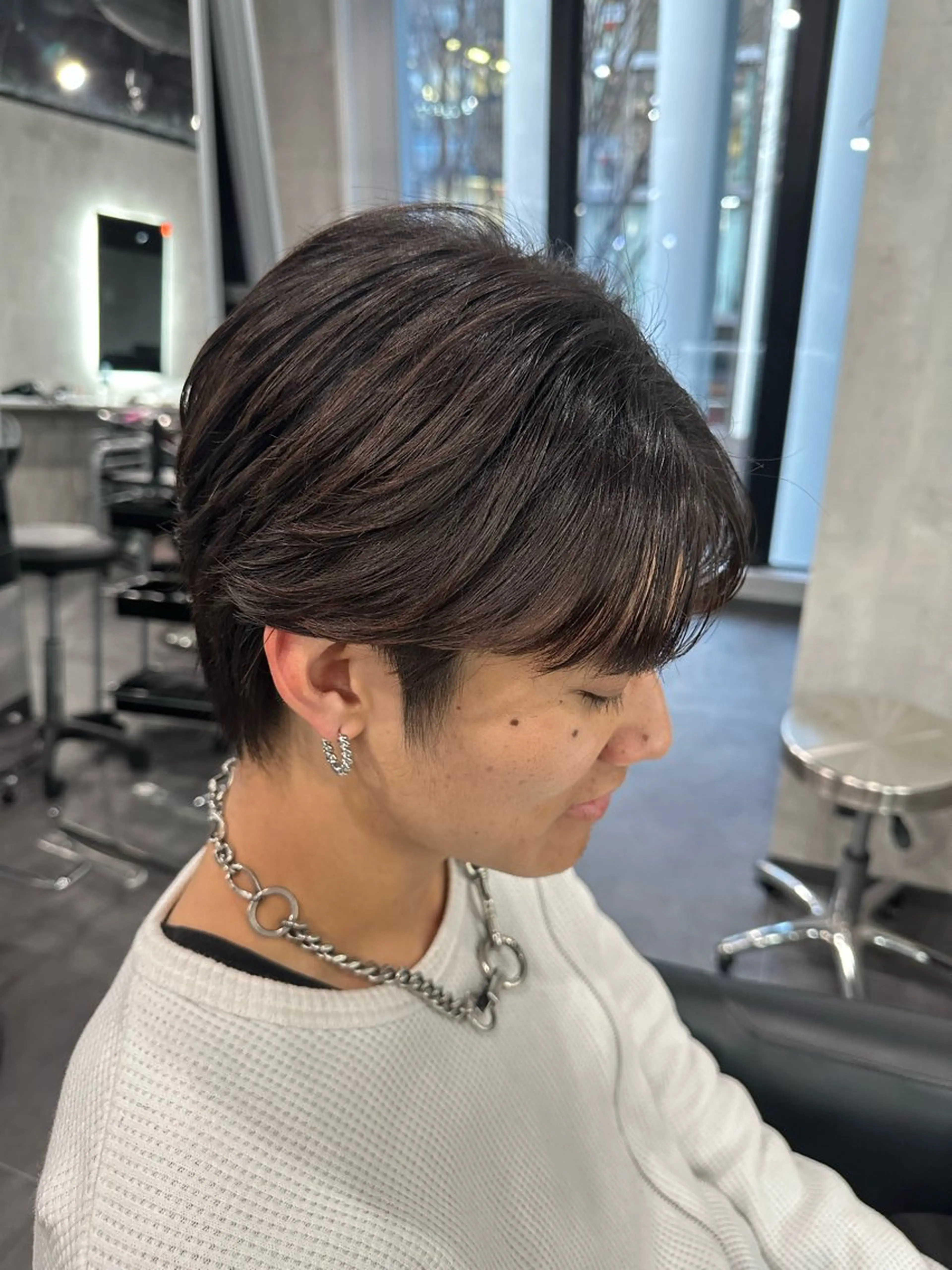 パーマ メンズ 曲がる縮毛矯正/メン ズカット髪質改善のヘアスタイル