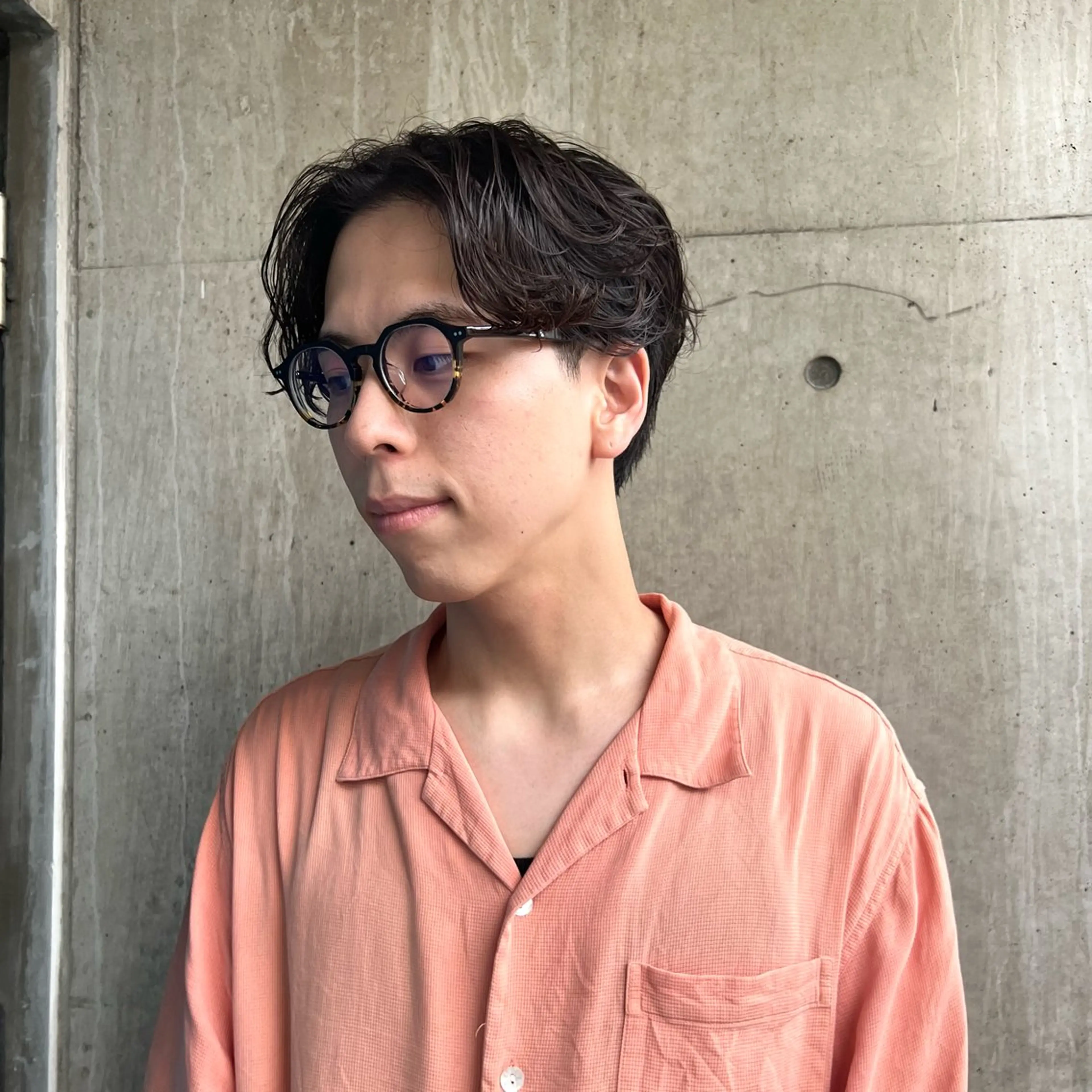 ショート パーマ メンズ センターパート メンズパーマ ニュアンスパーマ カット パーマ 永野 正芳のヘアスタイル