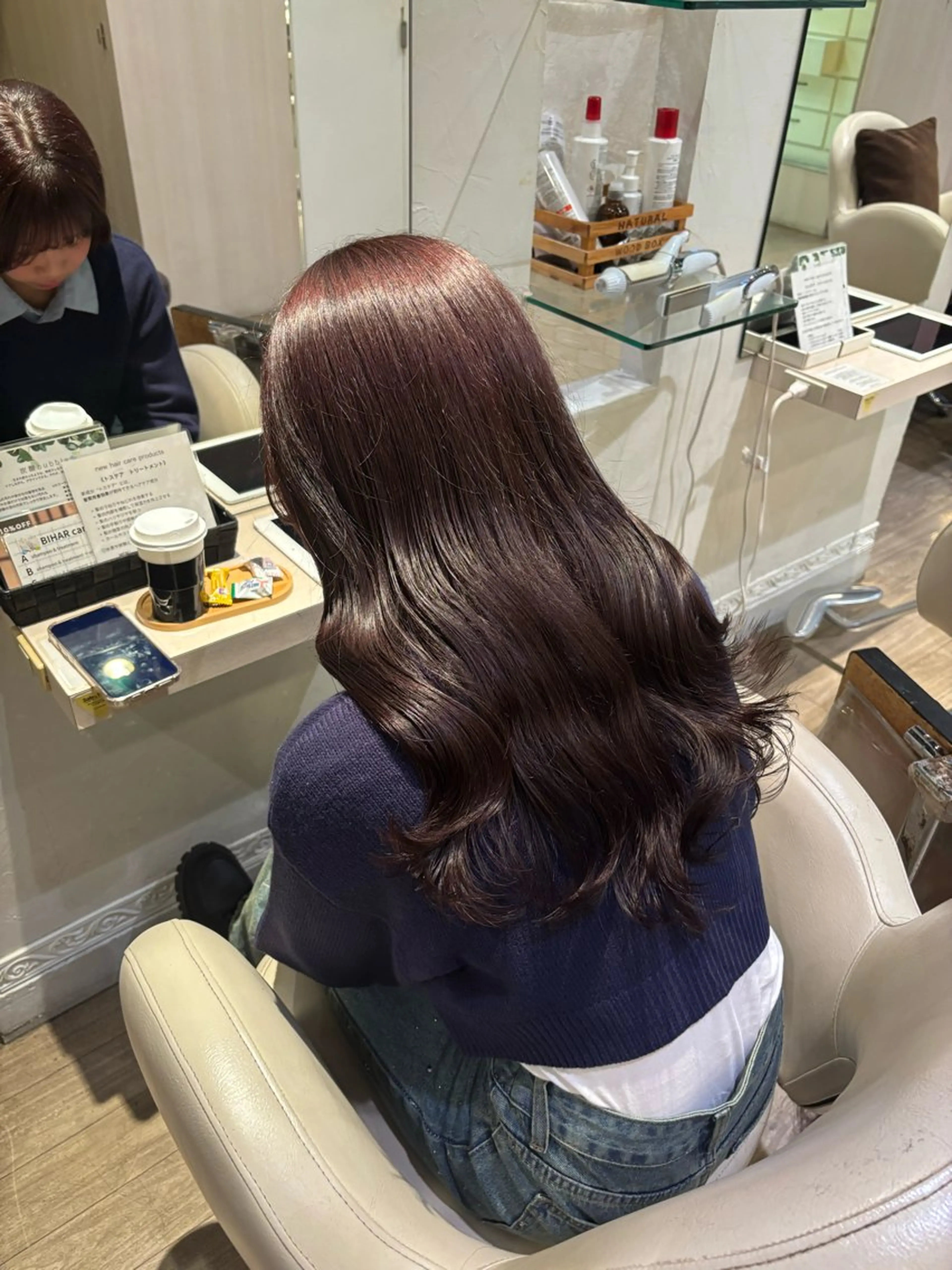 セミロング カラー はるか/阪急茨木/髪 質改善/透明感カラーのヘアスタイル