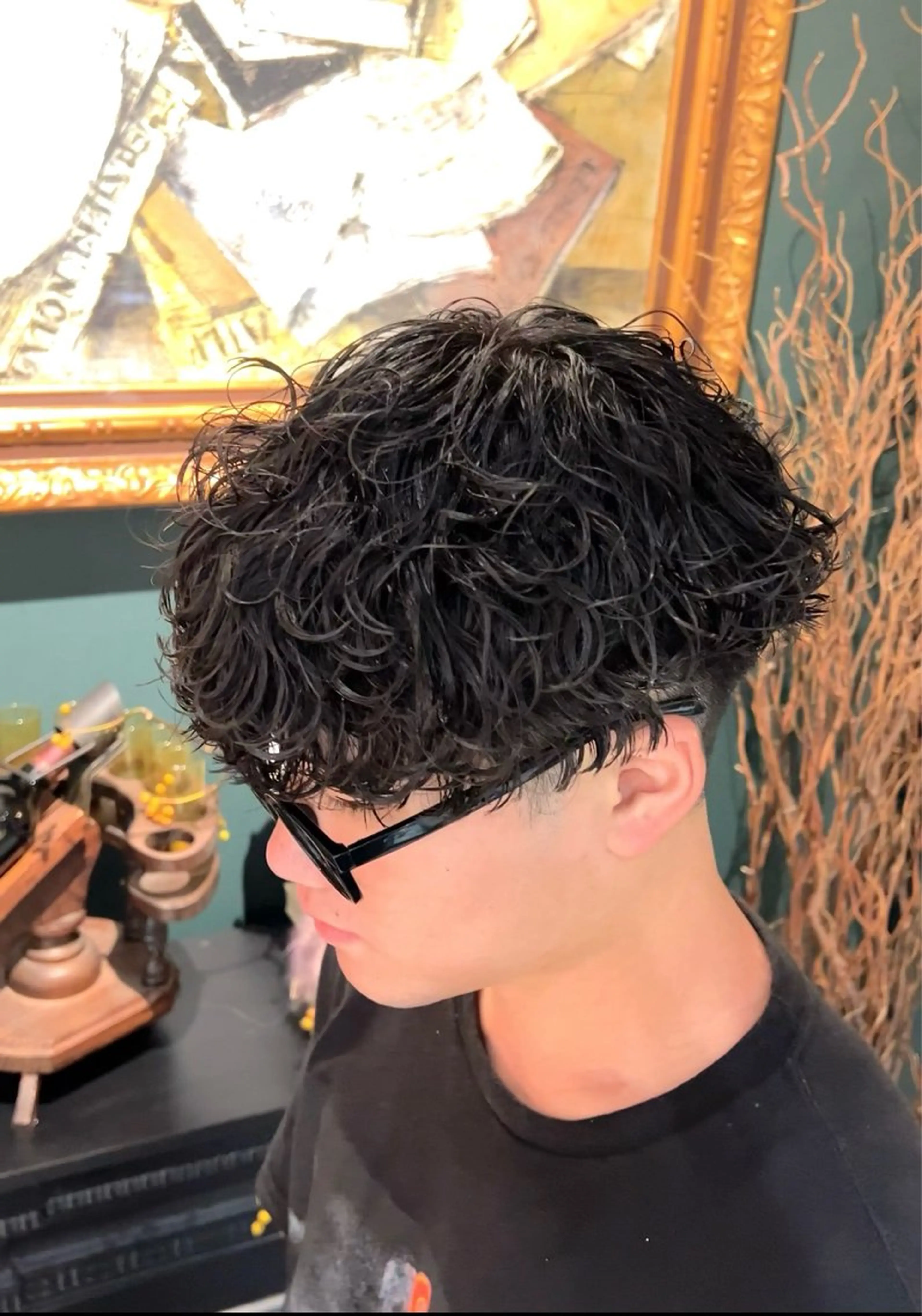 パーマ メンズ カット パーマ メンズパーマ眉毛 特化アユム🔥のヘアスタイル