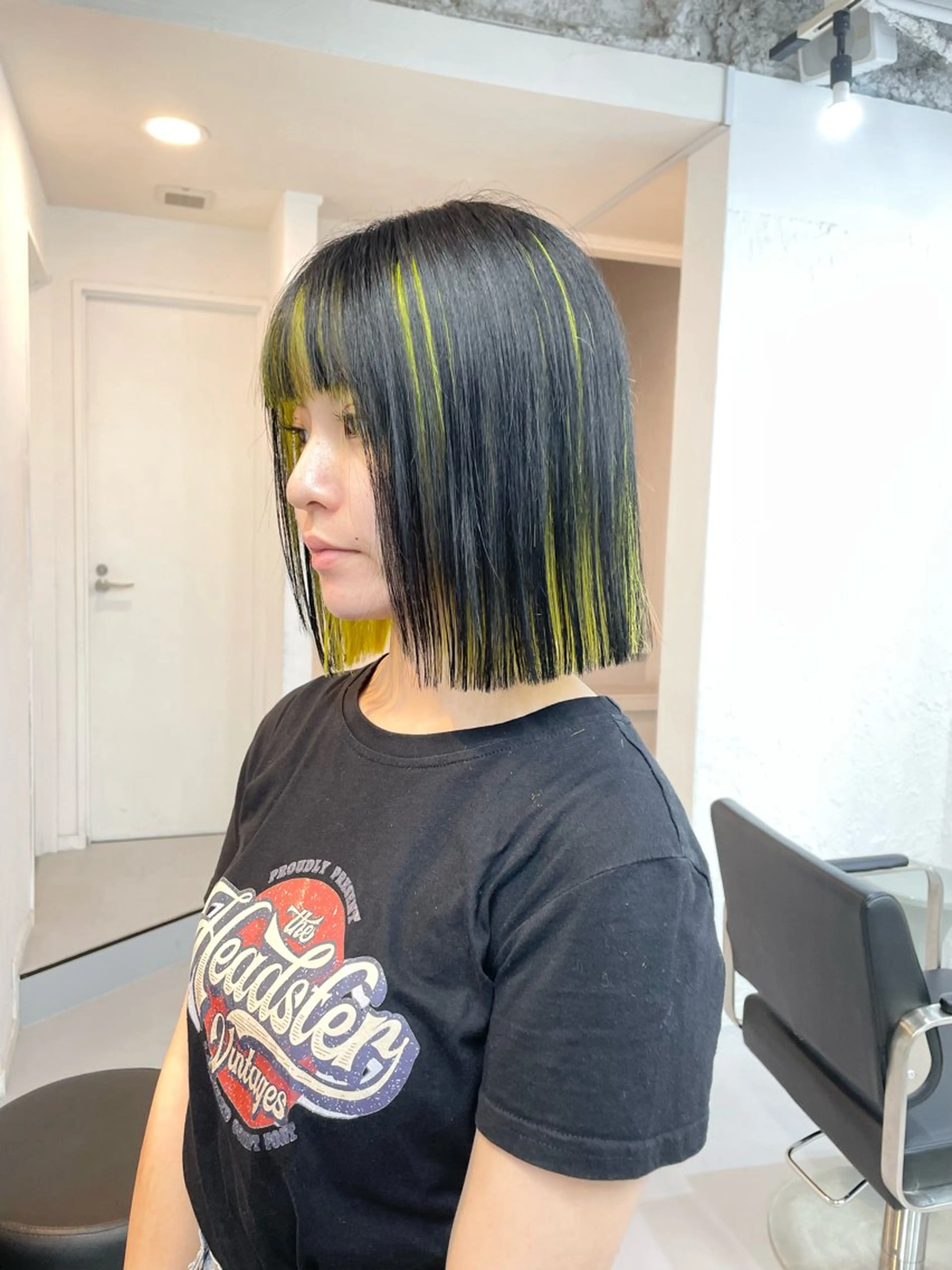 ミディアム カラー 黒髪 ハイトーン×レイヤー /遠藤将太のヘアスタイル