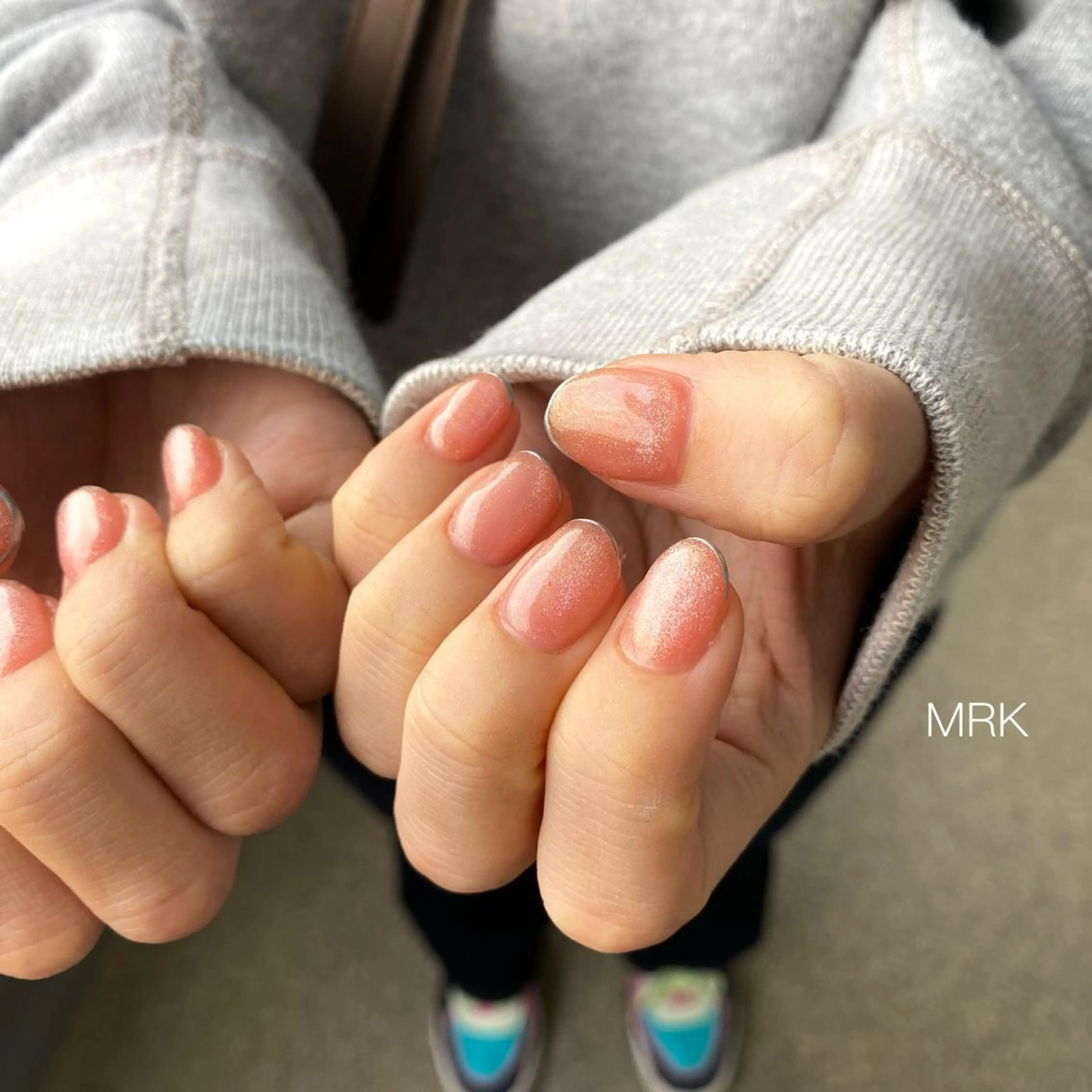 ショート ネイル マグネットネイル ミラーネイル ニュアンスネイル MARUKO nailのネイルデザイン