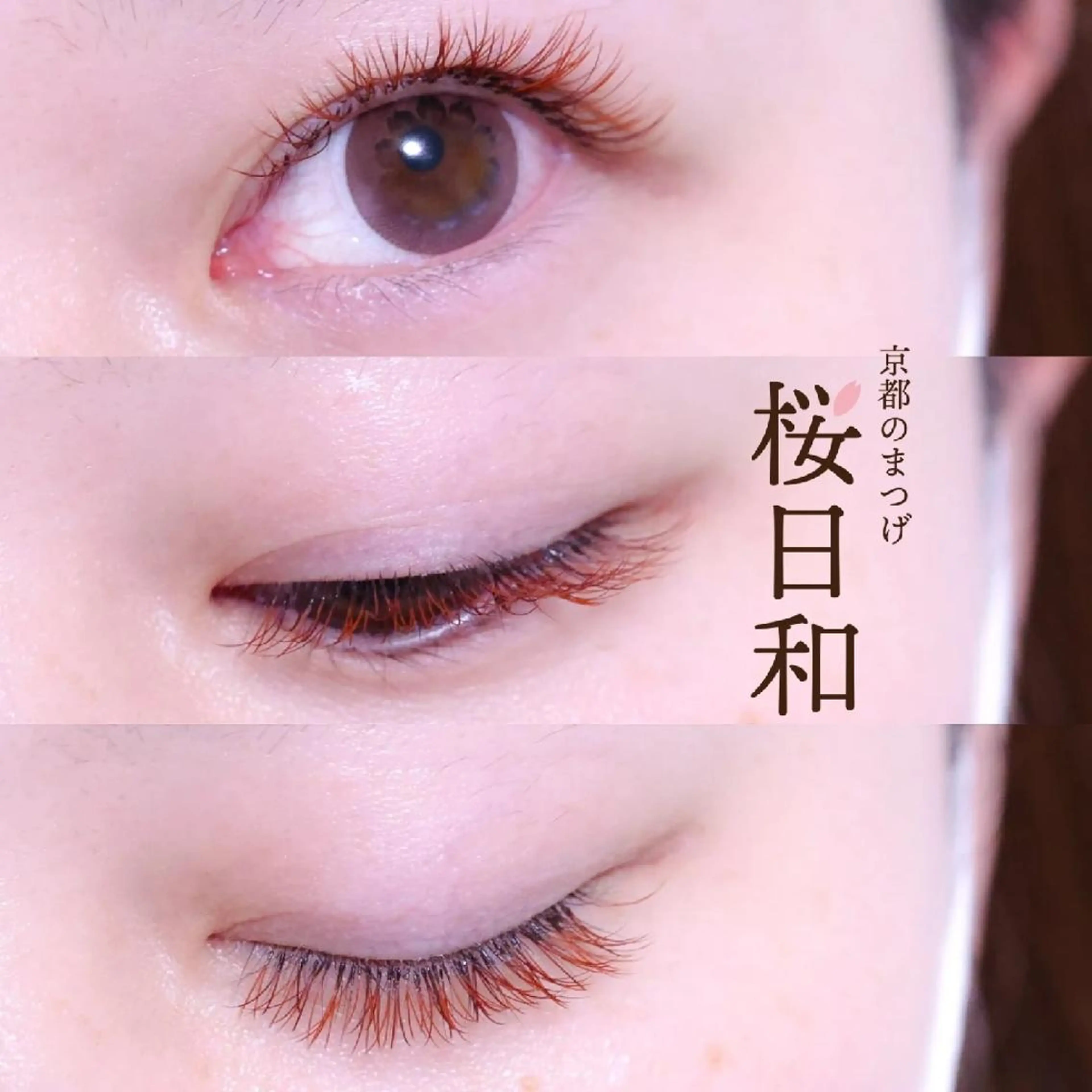 マツエク・マツパ バインドロック Cカール カラーマツエク フラットラッシュ ナチュラル 京都のまつげ桜日和 小島美桜のマツエク・マツパデザイン
