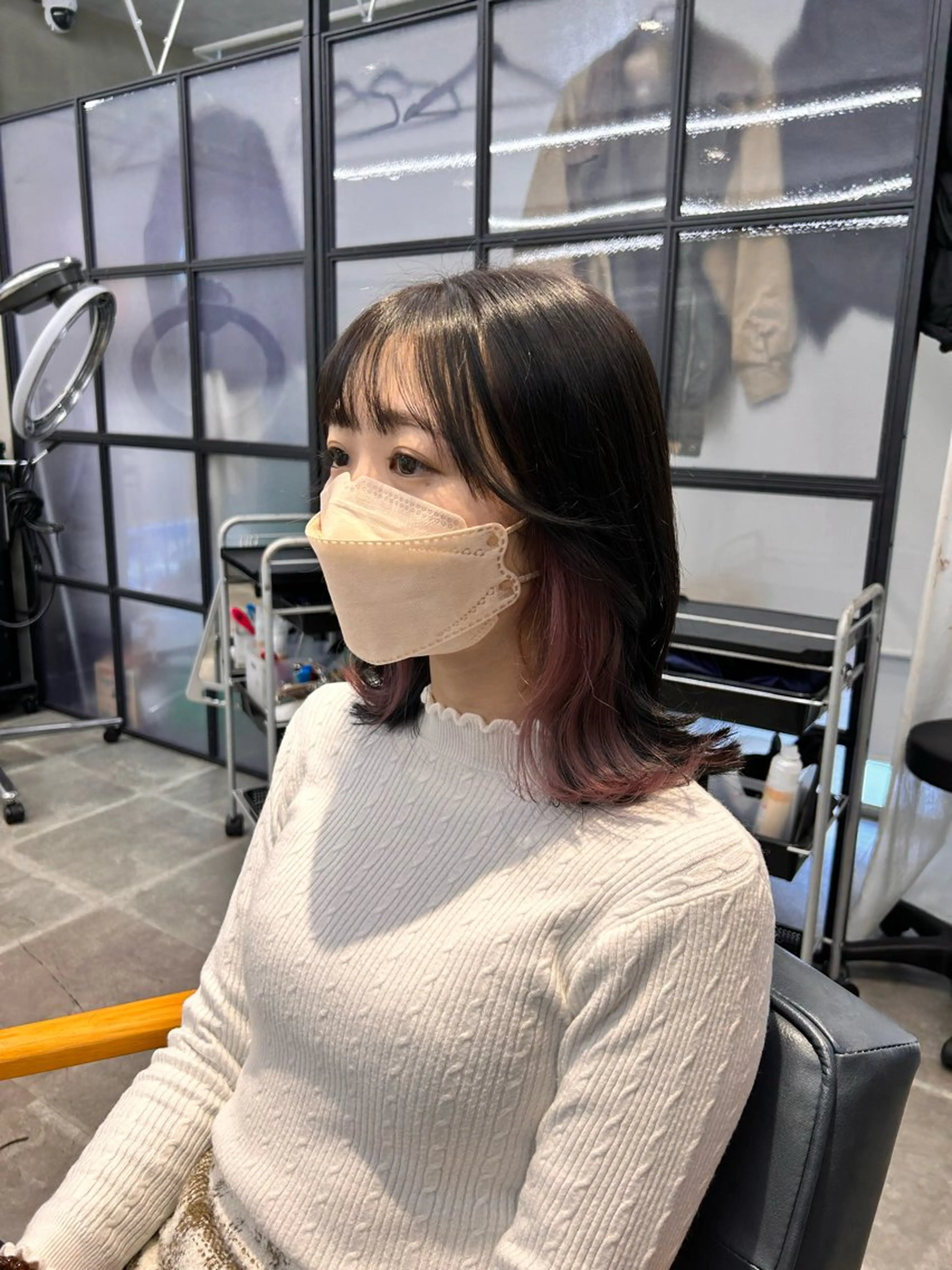 ミディアム カラー 韓国×髪質改善カラー 💎hinaのヘアスタイル