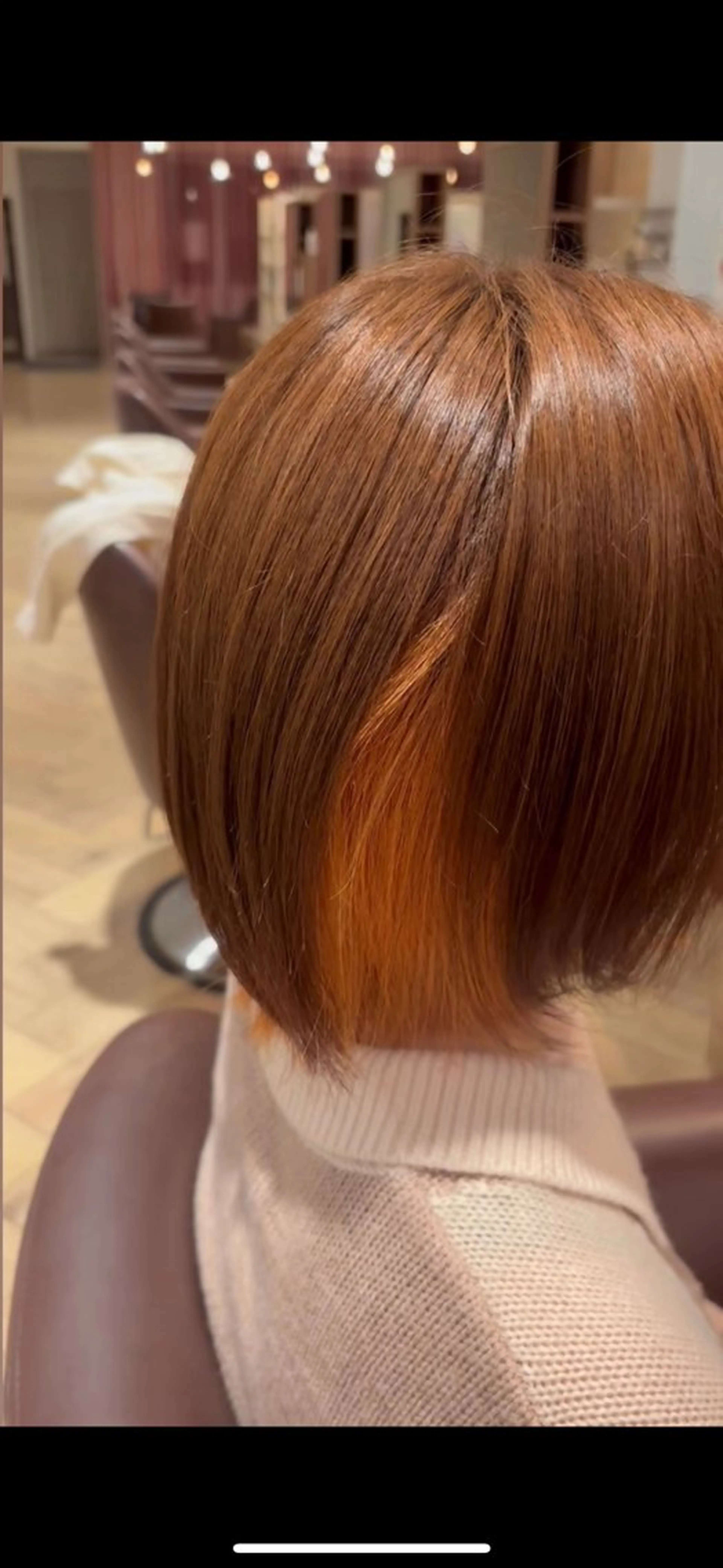カラー ブラウンカラー インナーカラー ナチュラルブラウン オレンジ ボブ 🫧✨️‪榎宮秀 透明感 ハイトーンのヘアスタイル
