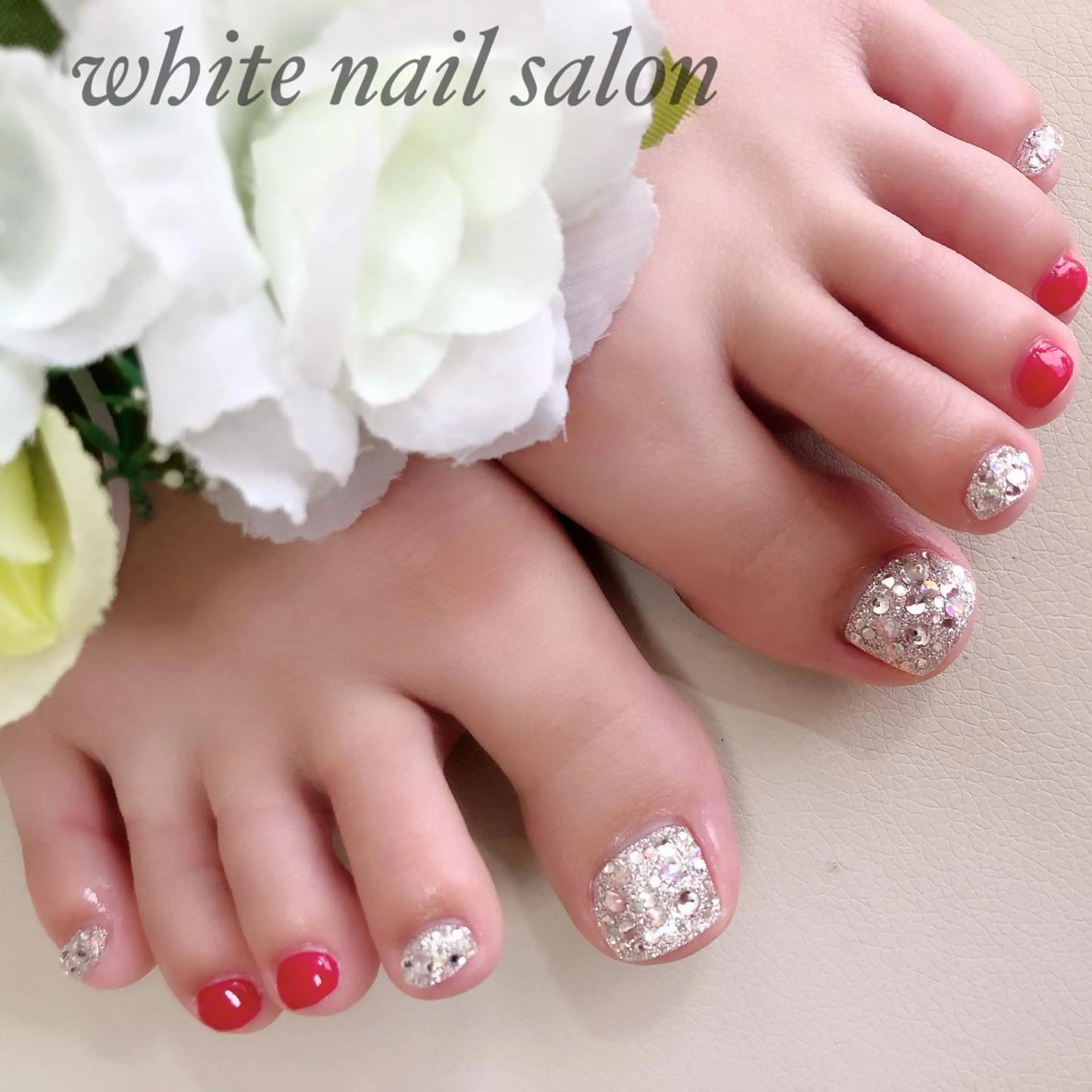 ネイル アートネイル フレンチネイル ジェルネイル ハードジェル 持ち込み フットネイル white nail salonのネイルデザイン